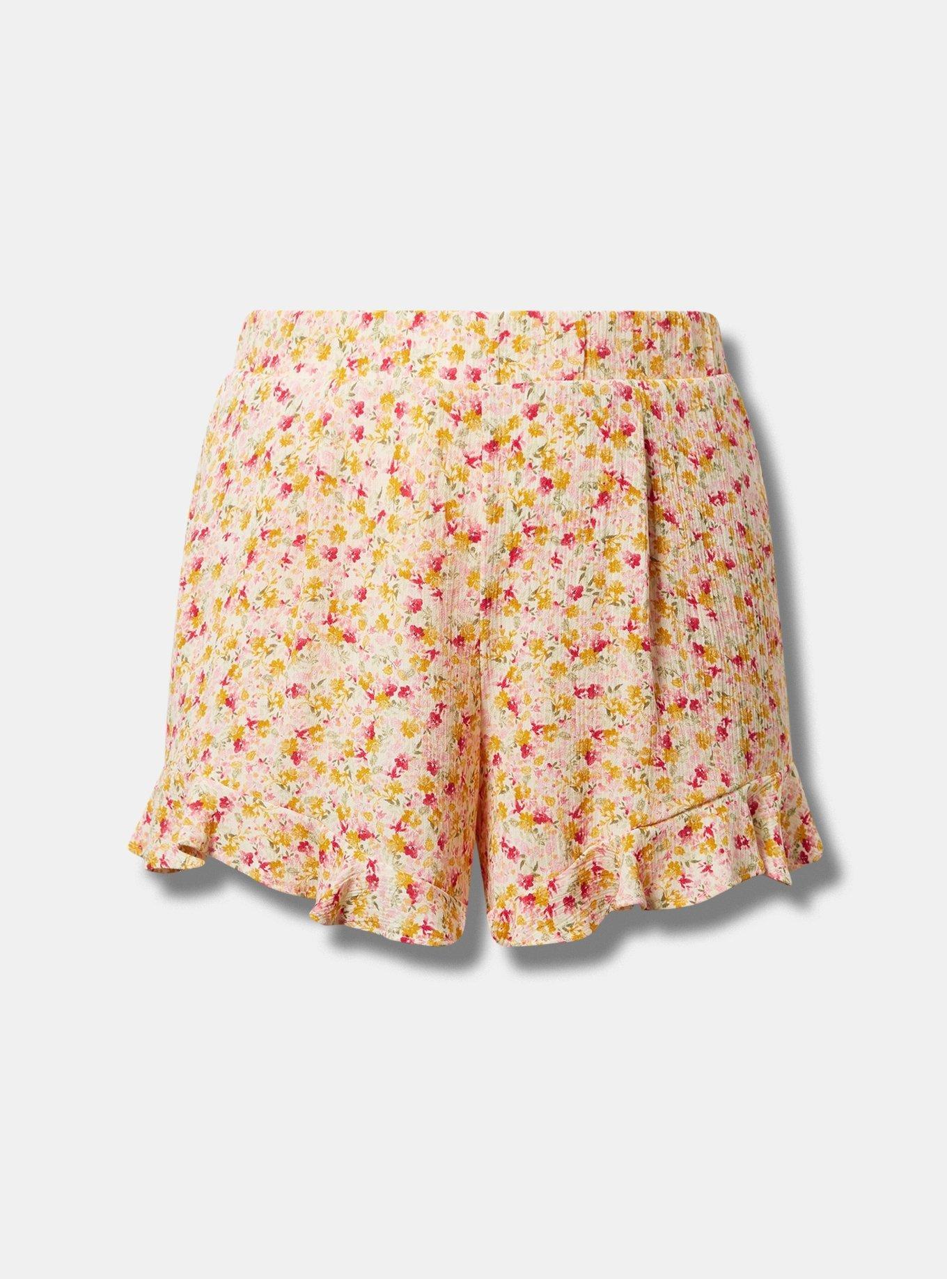 5 Inch Pull On Washable Gauze Ruffle Shorts