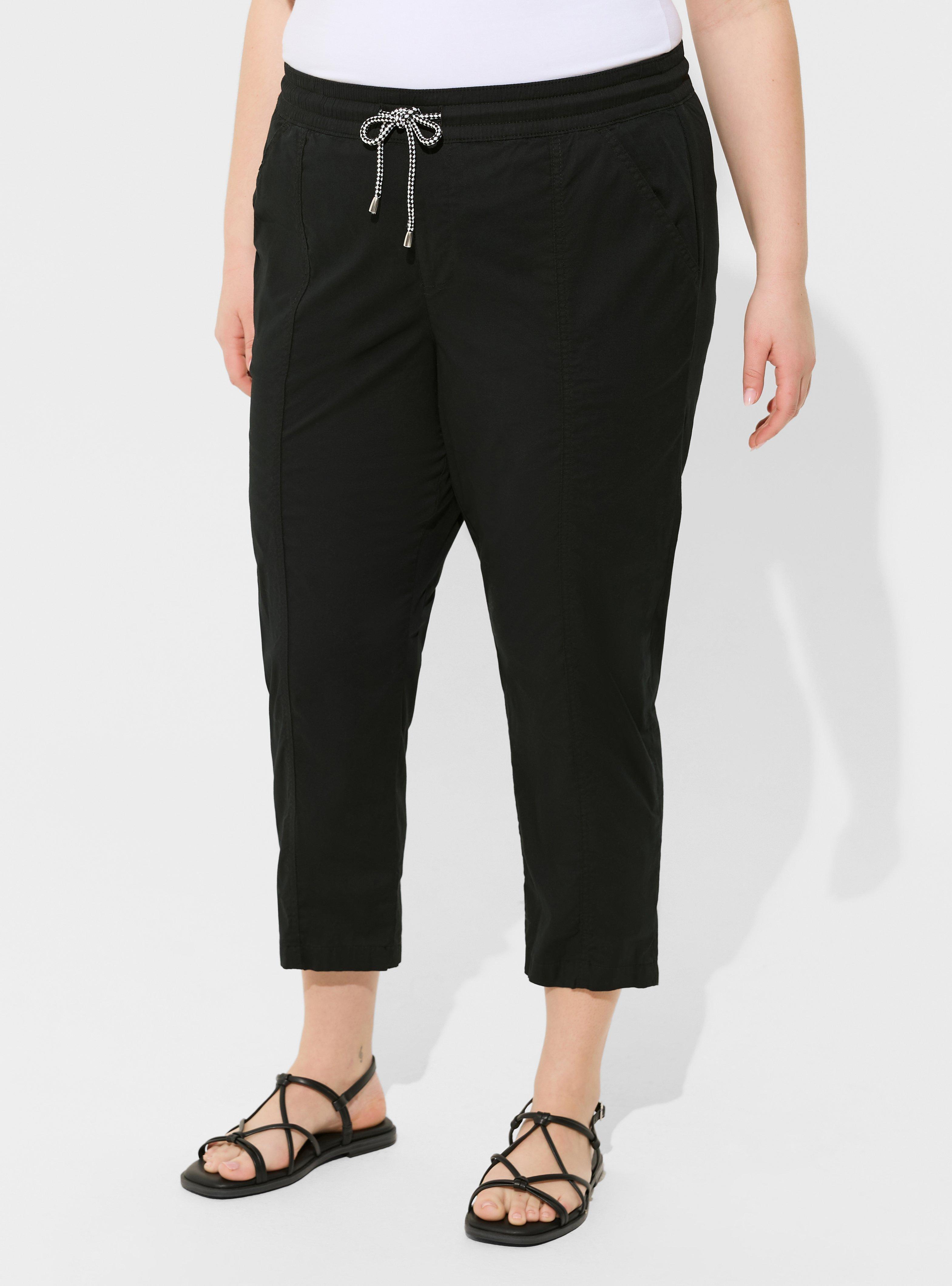 Pull-On Crop Stretch Poplin Pant