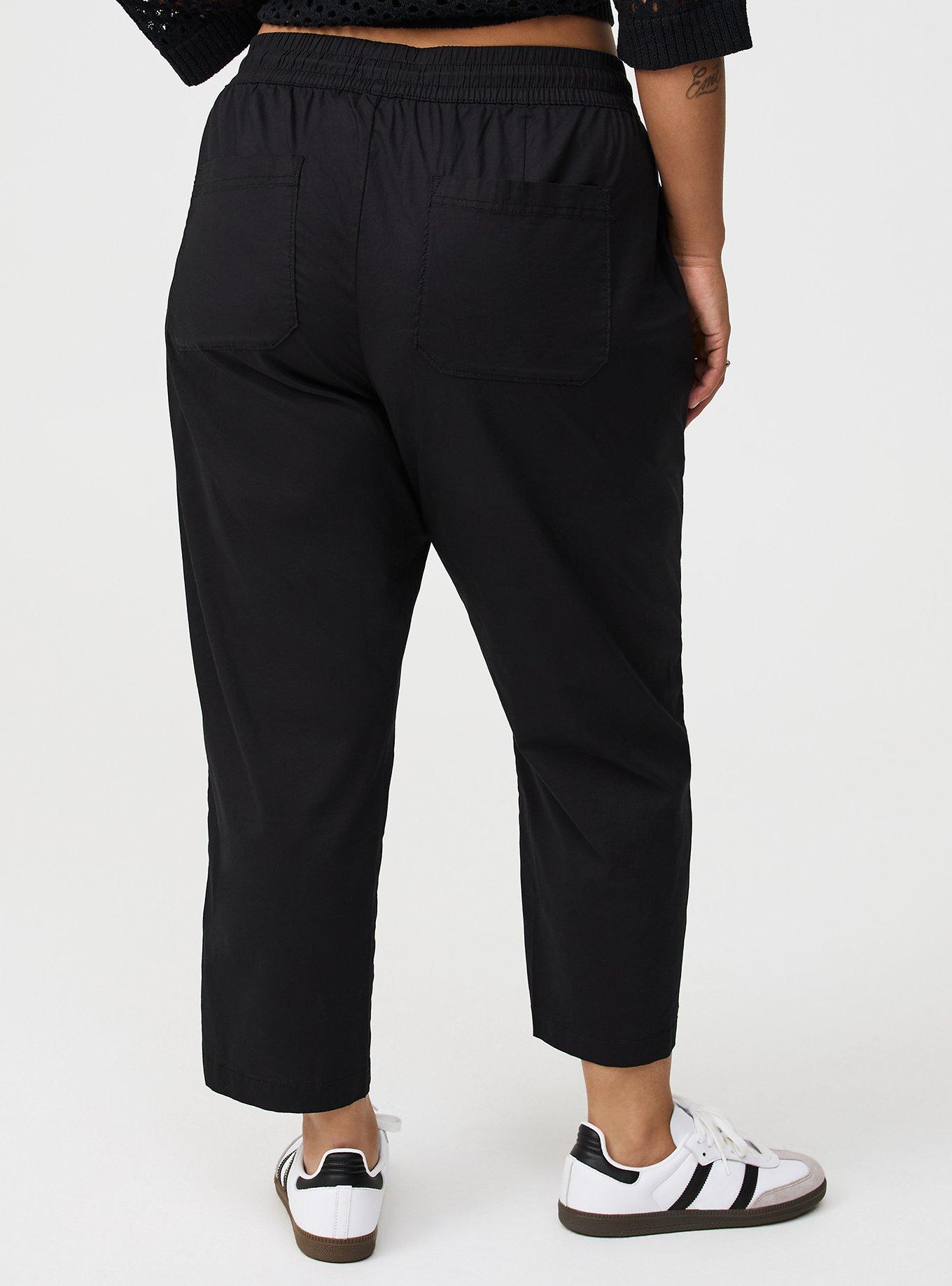 Pull-On Crop Stretch Poplin Pant