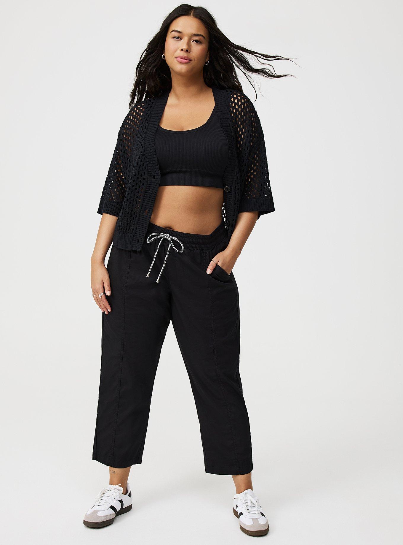 Pull-On Crop Stretch Poplin Pant