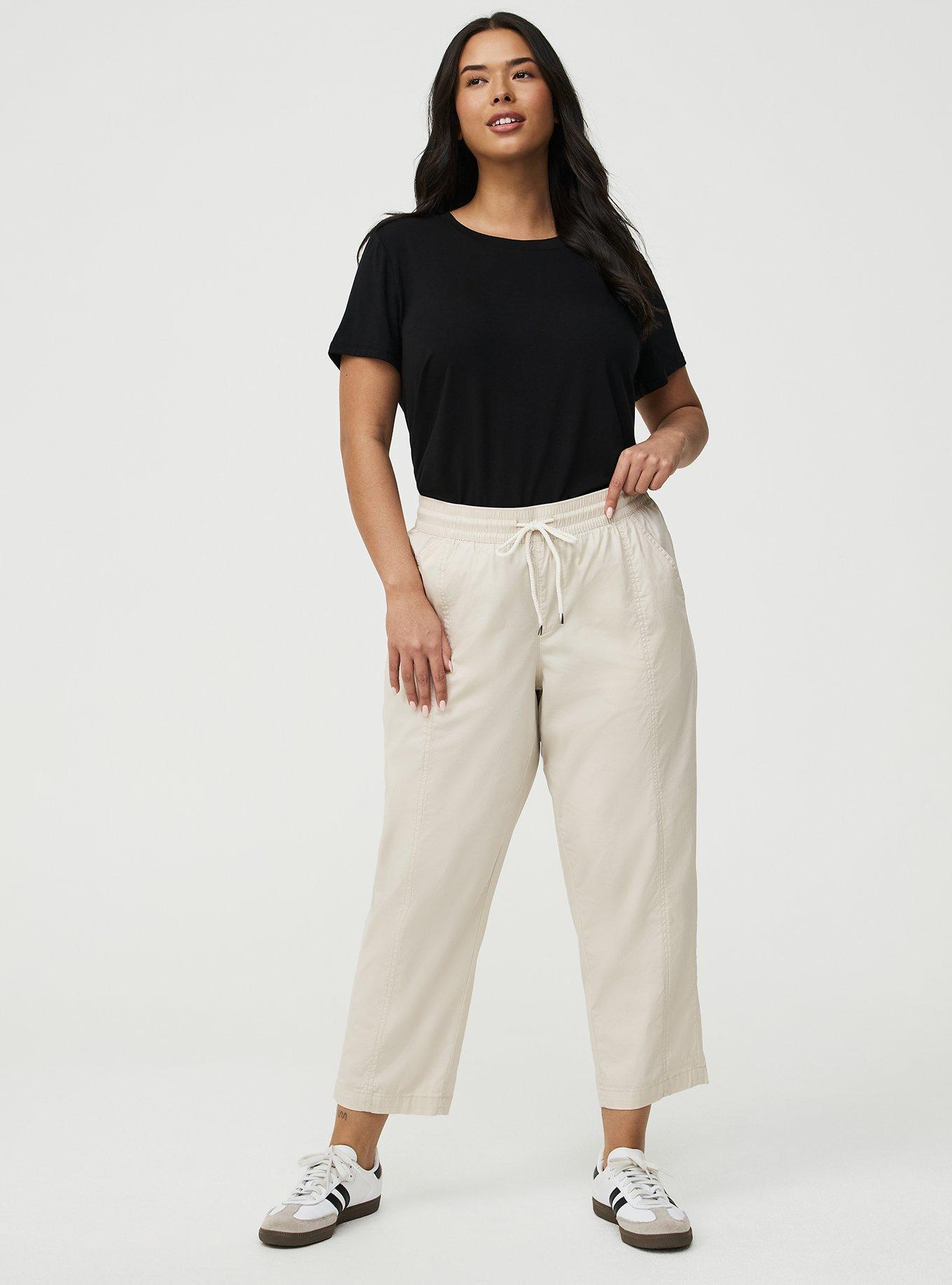 Crop Stretch Poplin Pant, RAINY DAY, hi-res