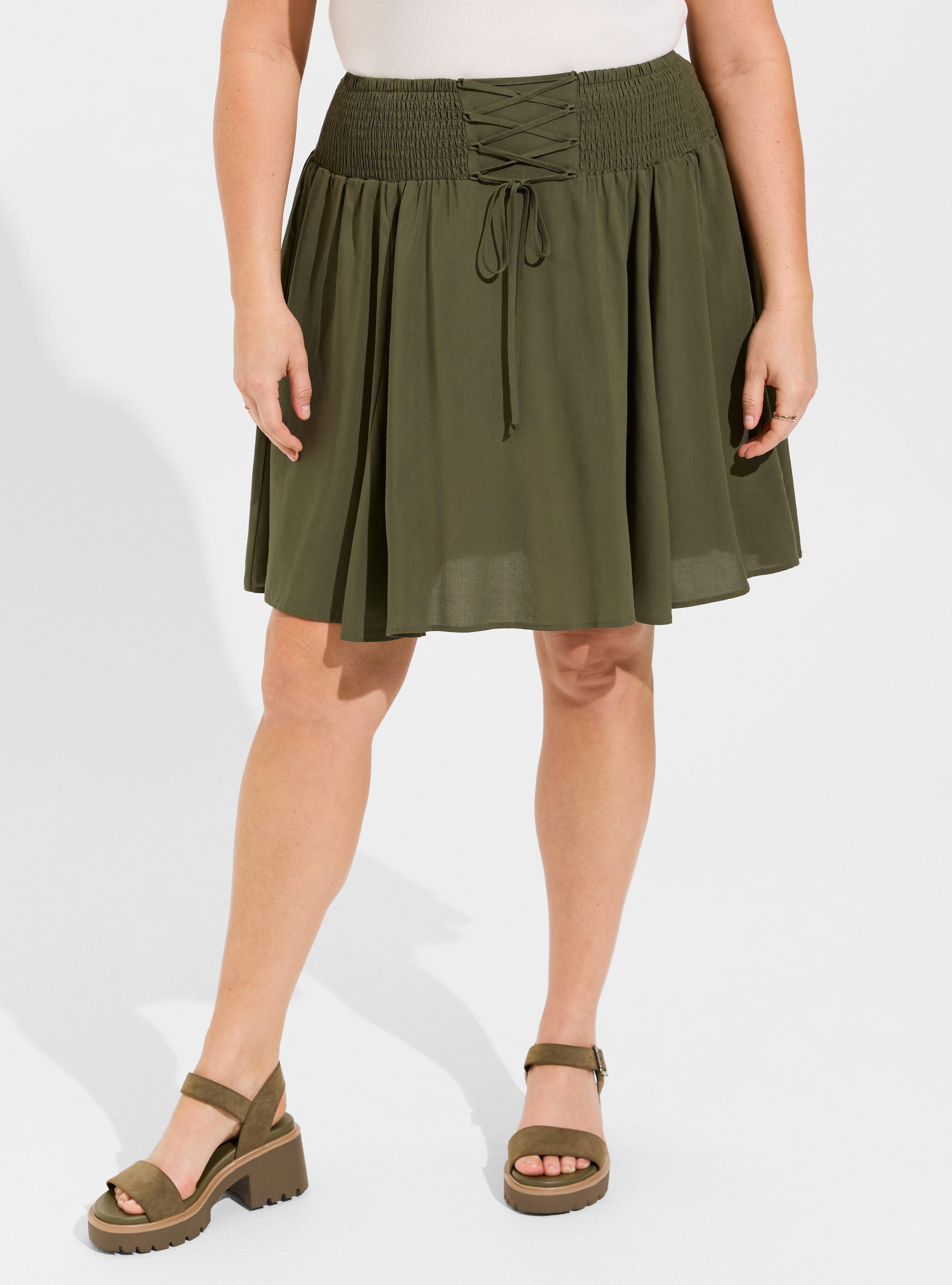 Mini Challis Smocked Waistband Skater Skirt