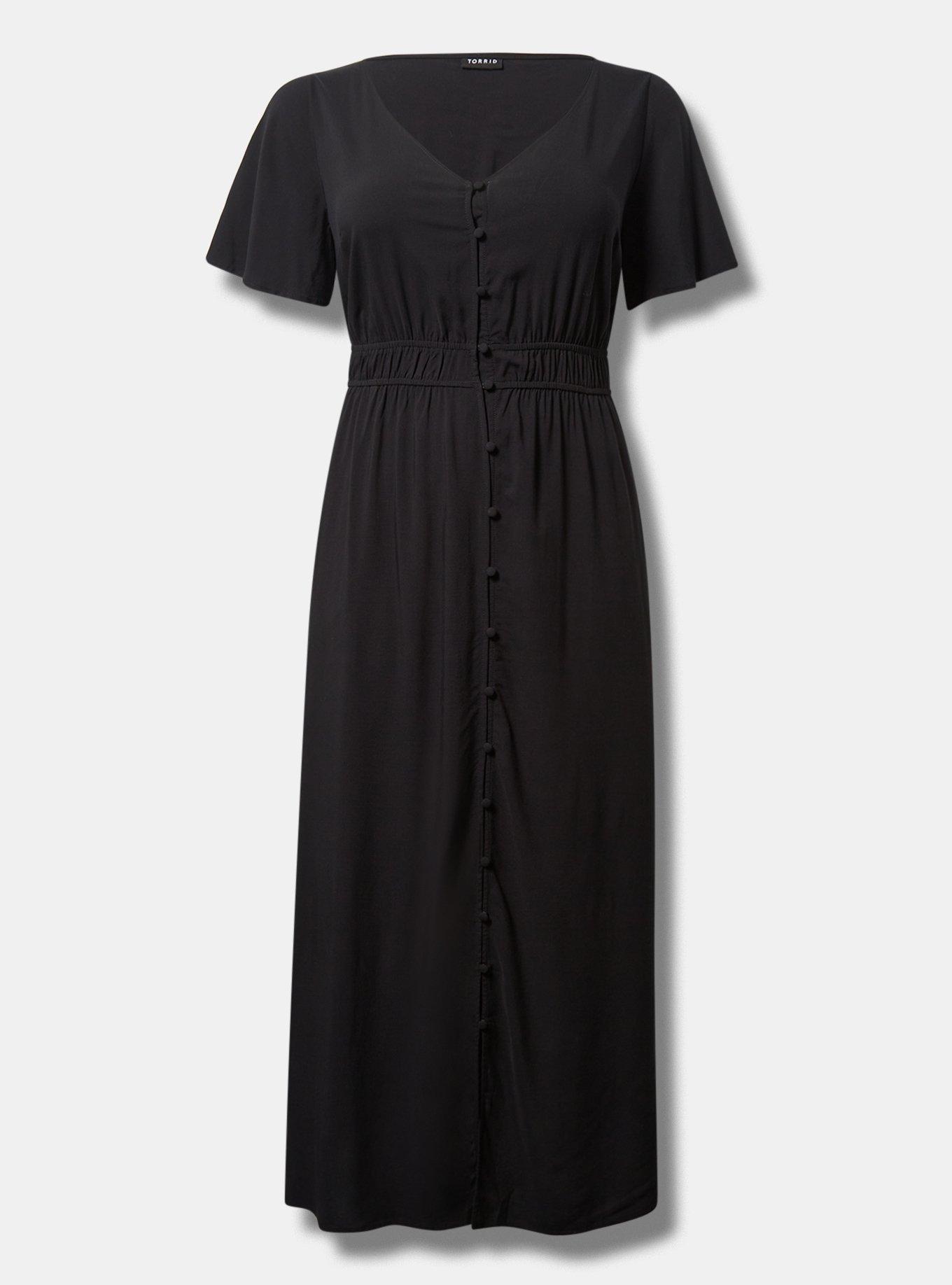 Maxi Challis Button Front A-Line Dress