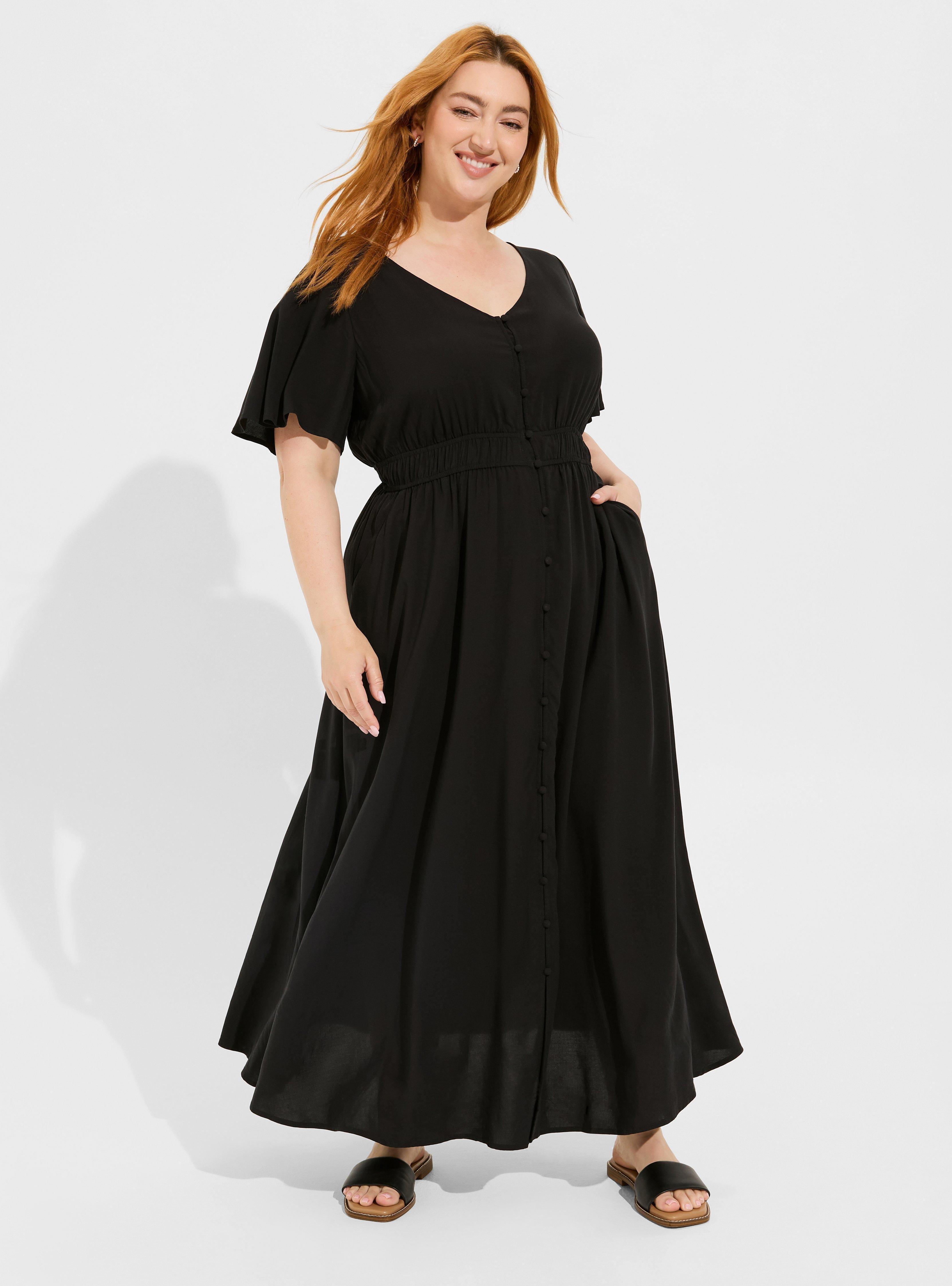 Maxi Challis Button Front A-Line Dress