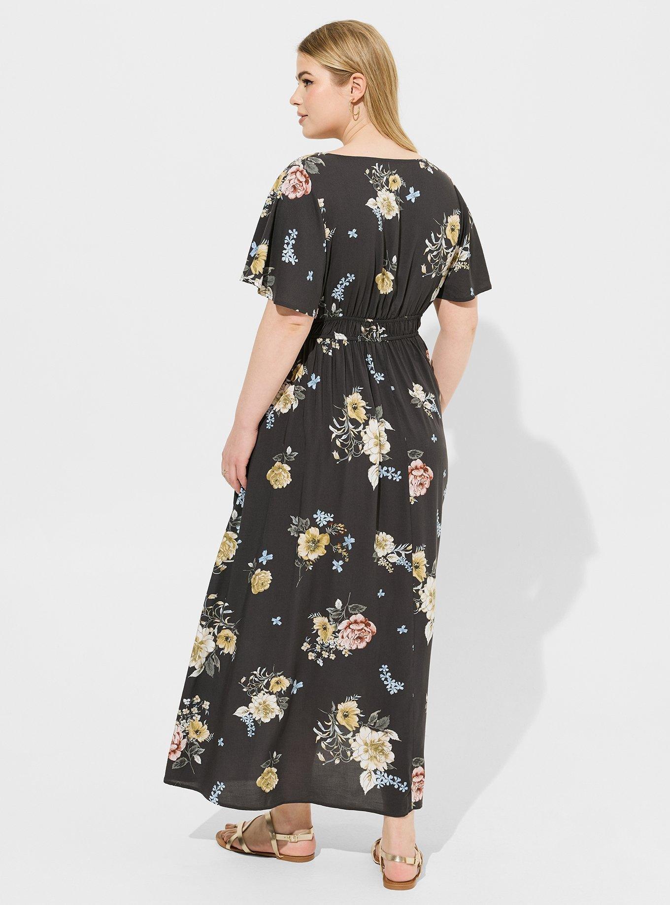 Maxi Challis Button Front A-Line Dress