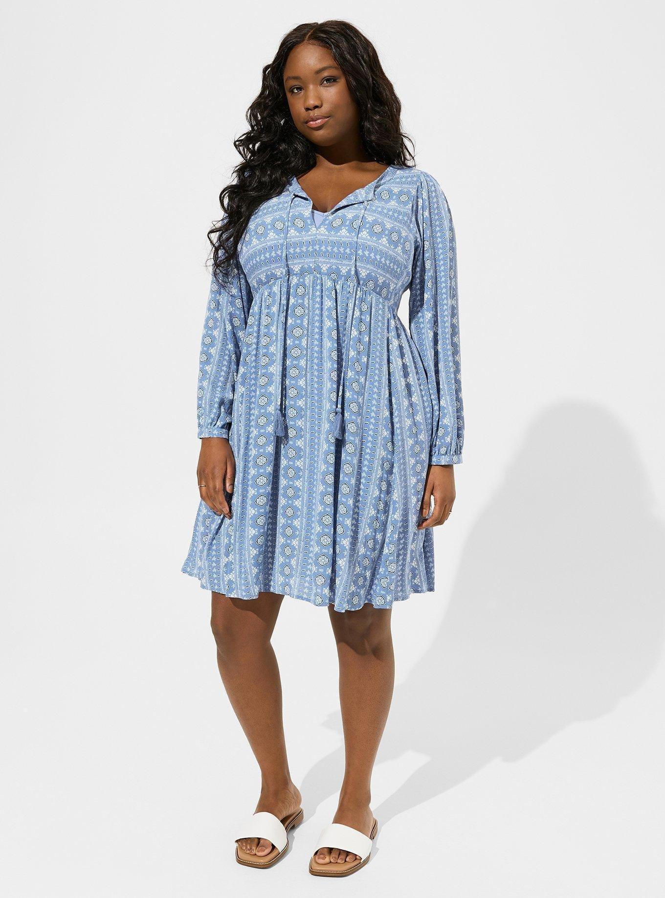 Mini Washable Gauze Fit And Flare Dress