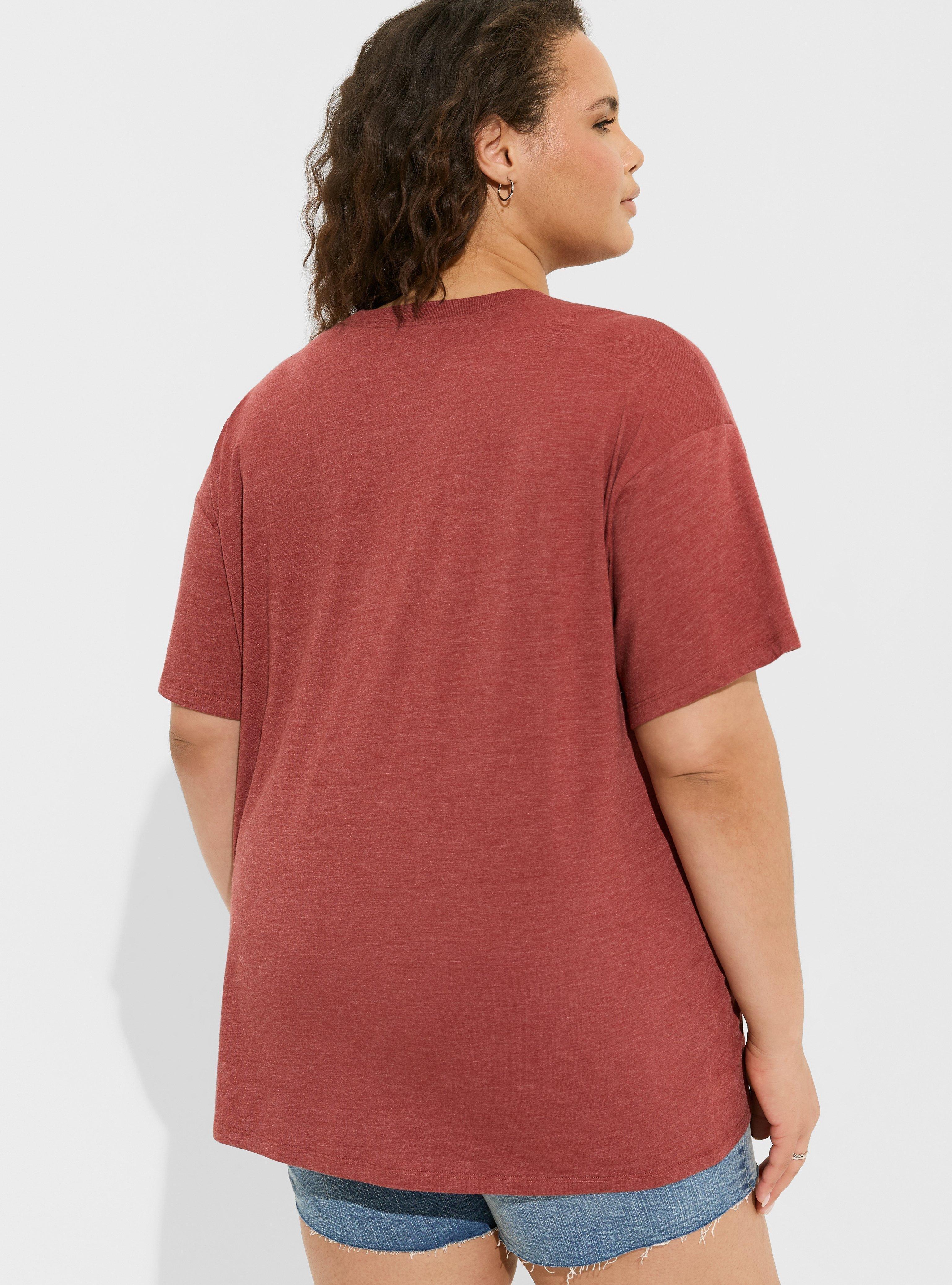 Plus Size Chevrolet Oversized Fit Cotton Tunic Tee, RED, alternate