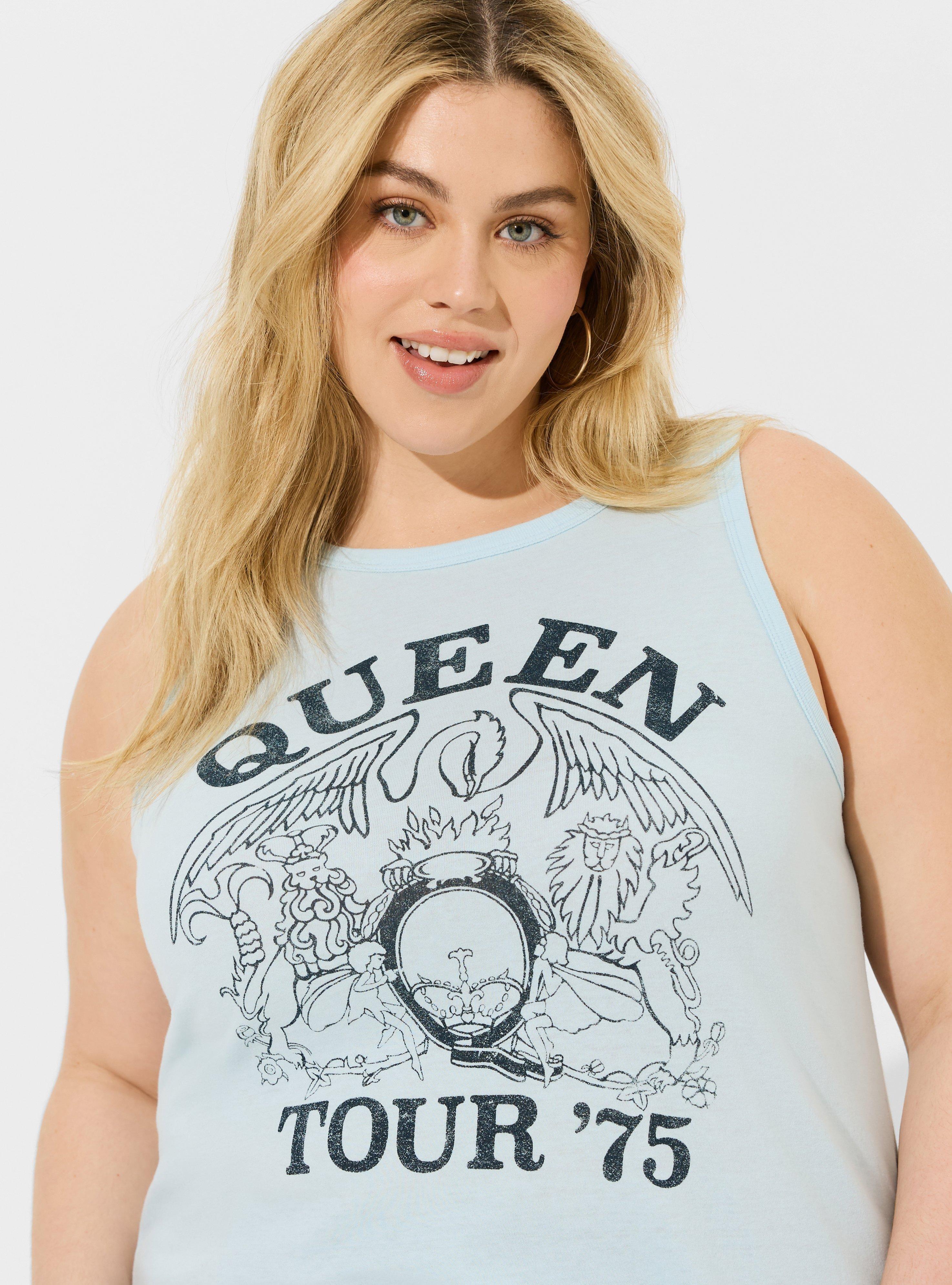 Queen Tour Classic Fit Cotton Crew Tank, BLUE, alternate