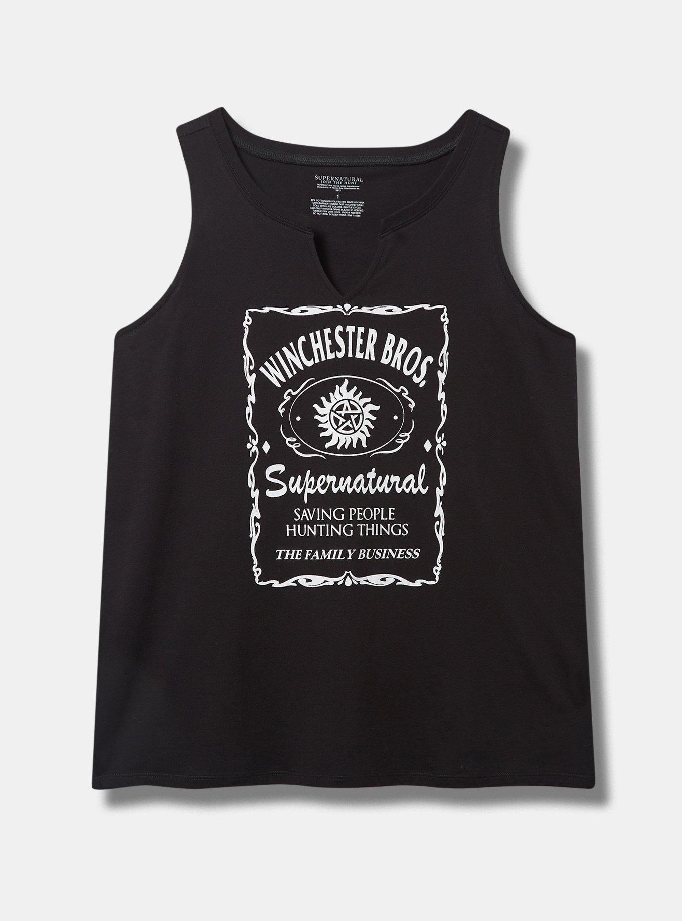 Supernatural Classic Fit Cotton Notch Neck Tank, DEEP BLACK, hi-res