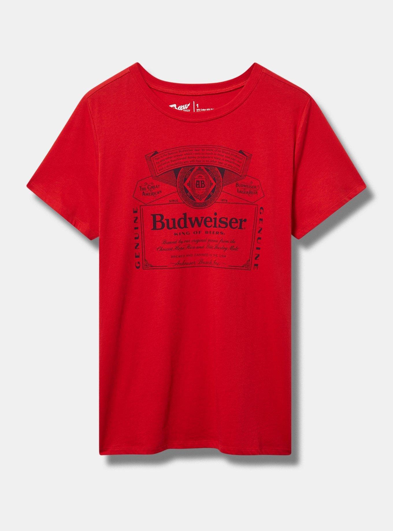 Budweiser Classic Fit Cotton Crew Tee, SALSA, hi-res