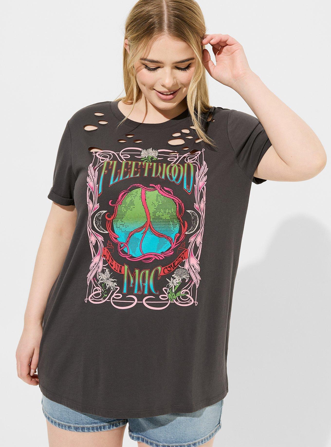 Fleetwood Mac Relax Fit Destructed Tunic Tee