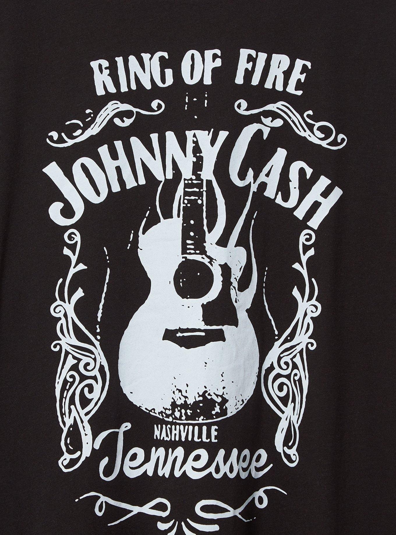 Johnny Cash Guitar Classic Fit Cotton Crew Tee