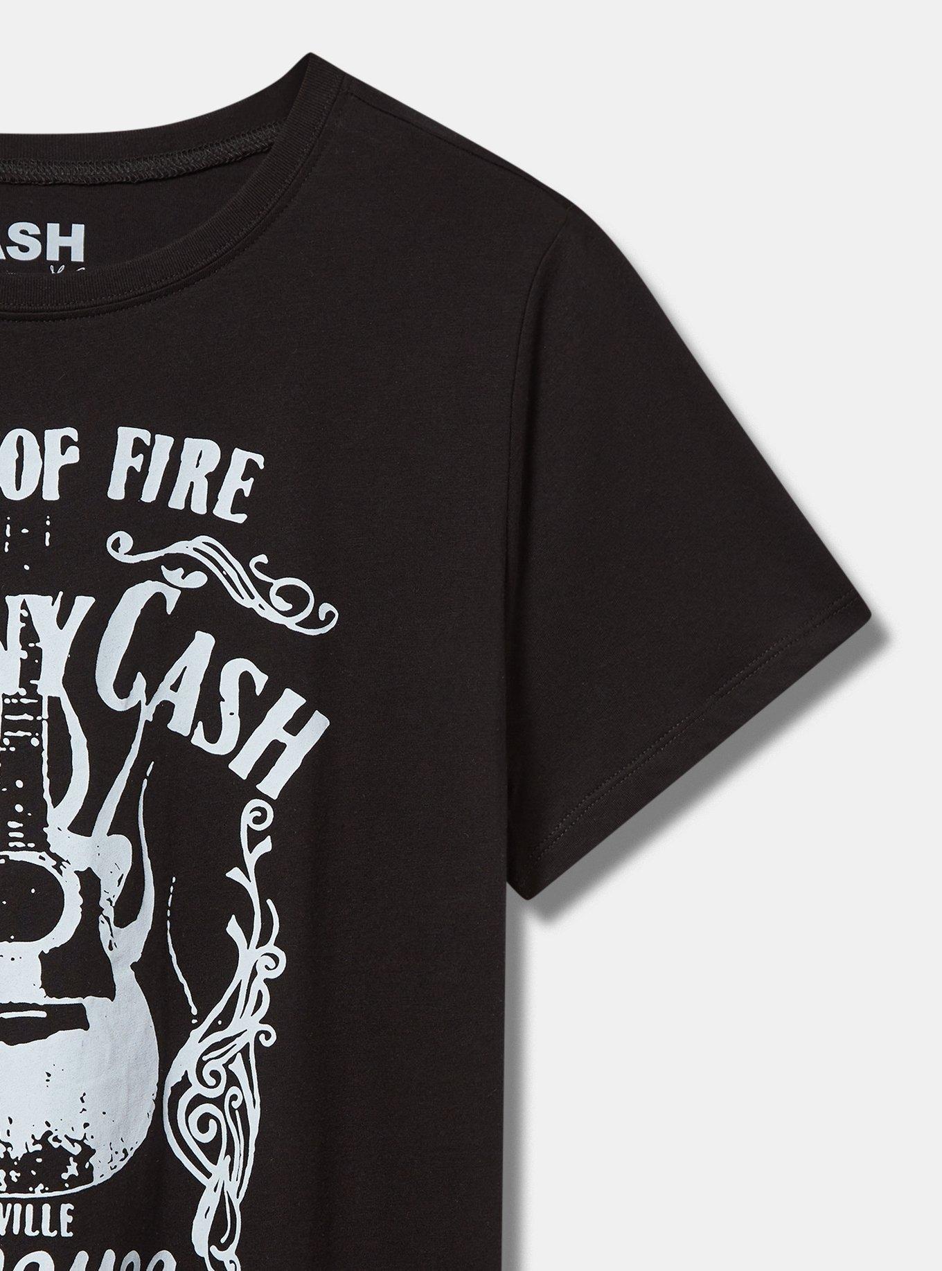 Johnny Cash Guitar Classic Fit Cotton Crew Tee