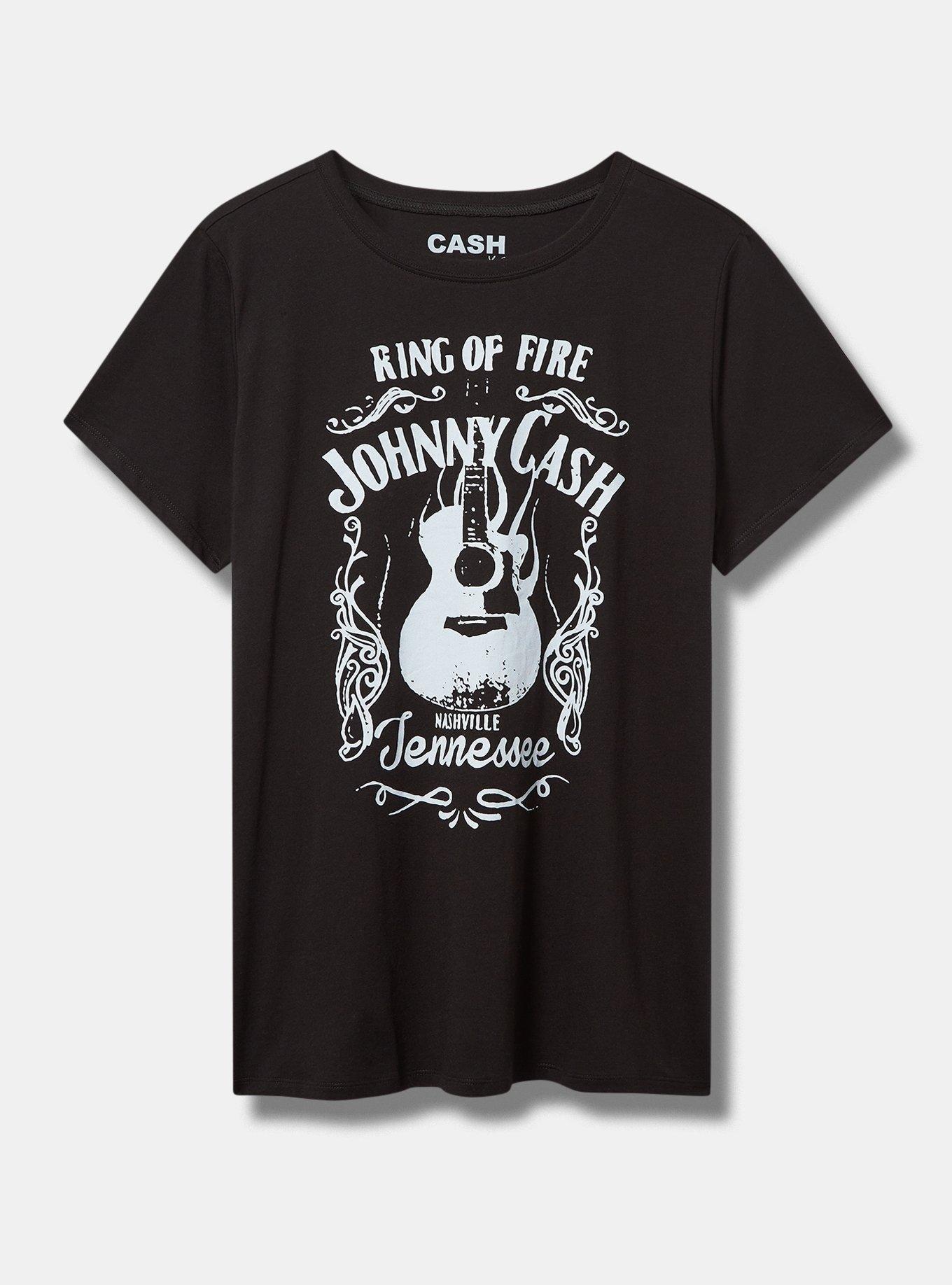 Johnny Cash Guitar Classic Fit Cotton Crew Tee