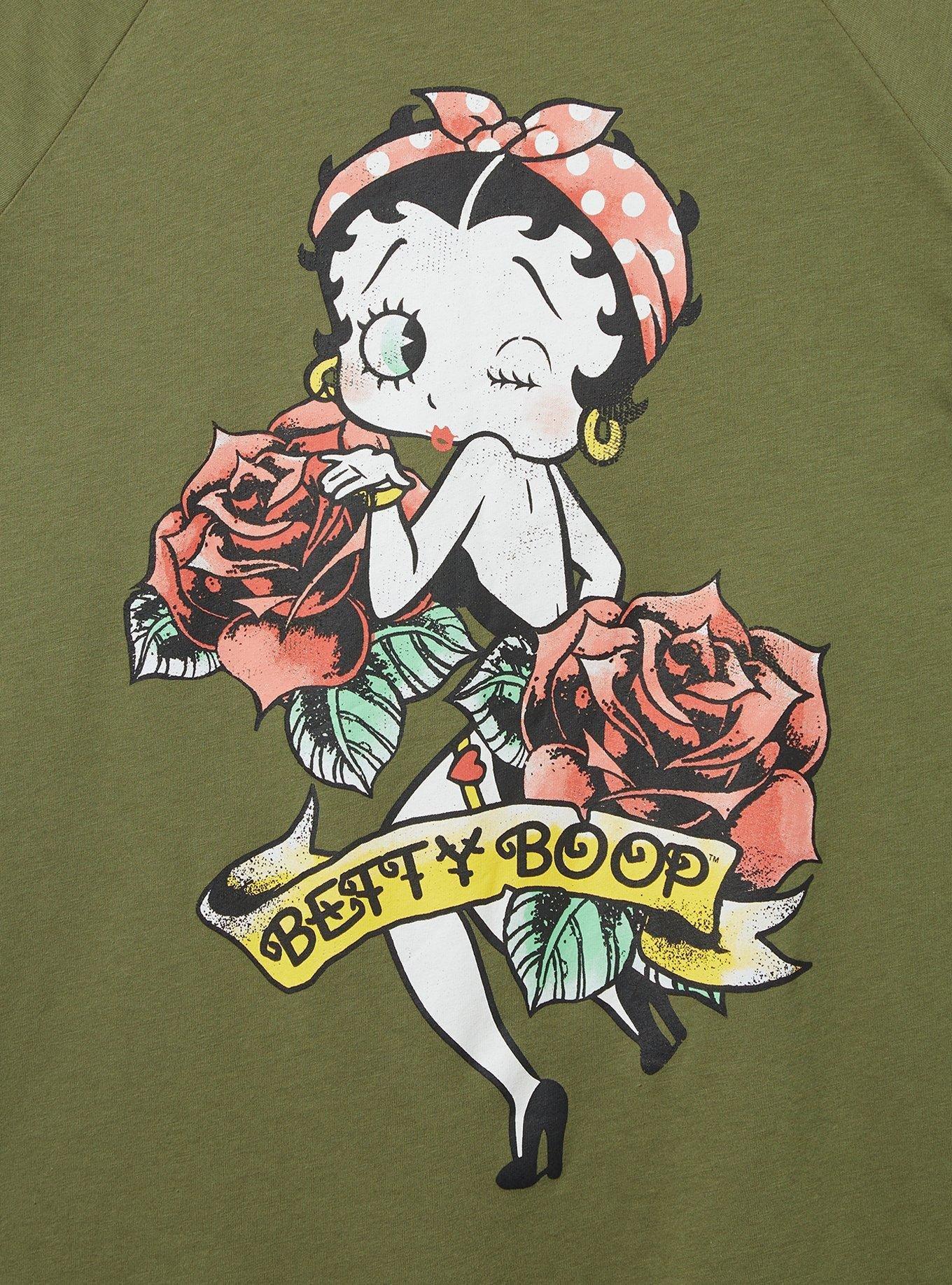 Betty Boop Classic Fit Cotton Boatneck Varsity Tee