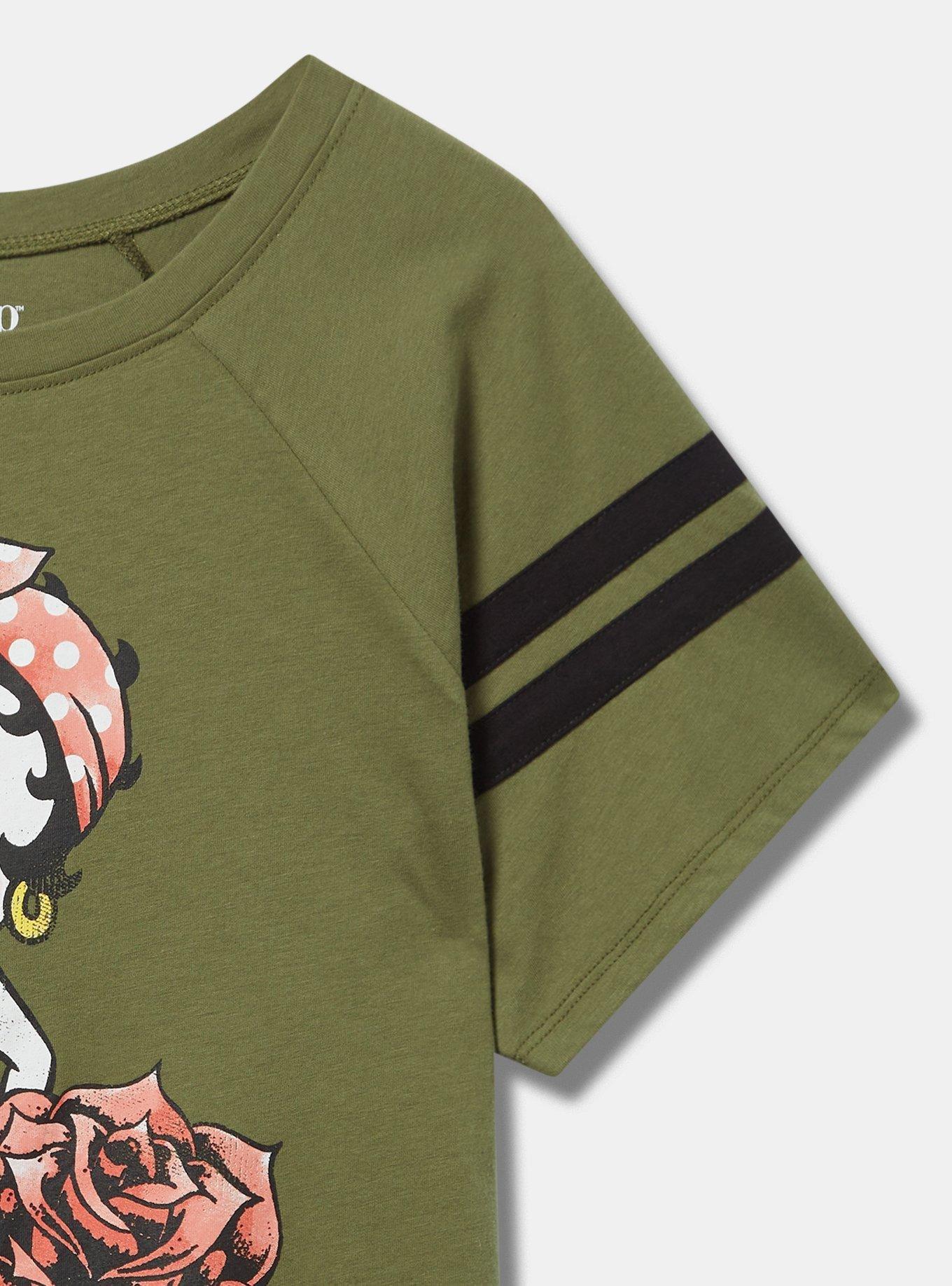 Betty Boop Classic Fit Cotton Boatneck Varsity Tee