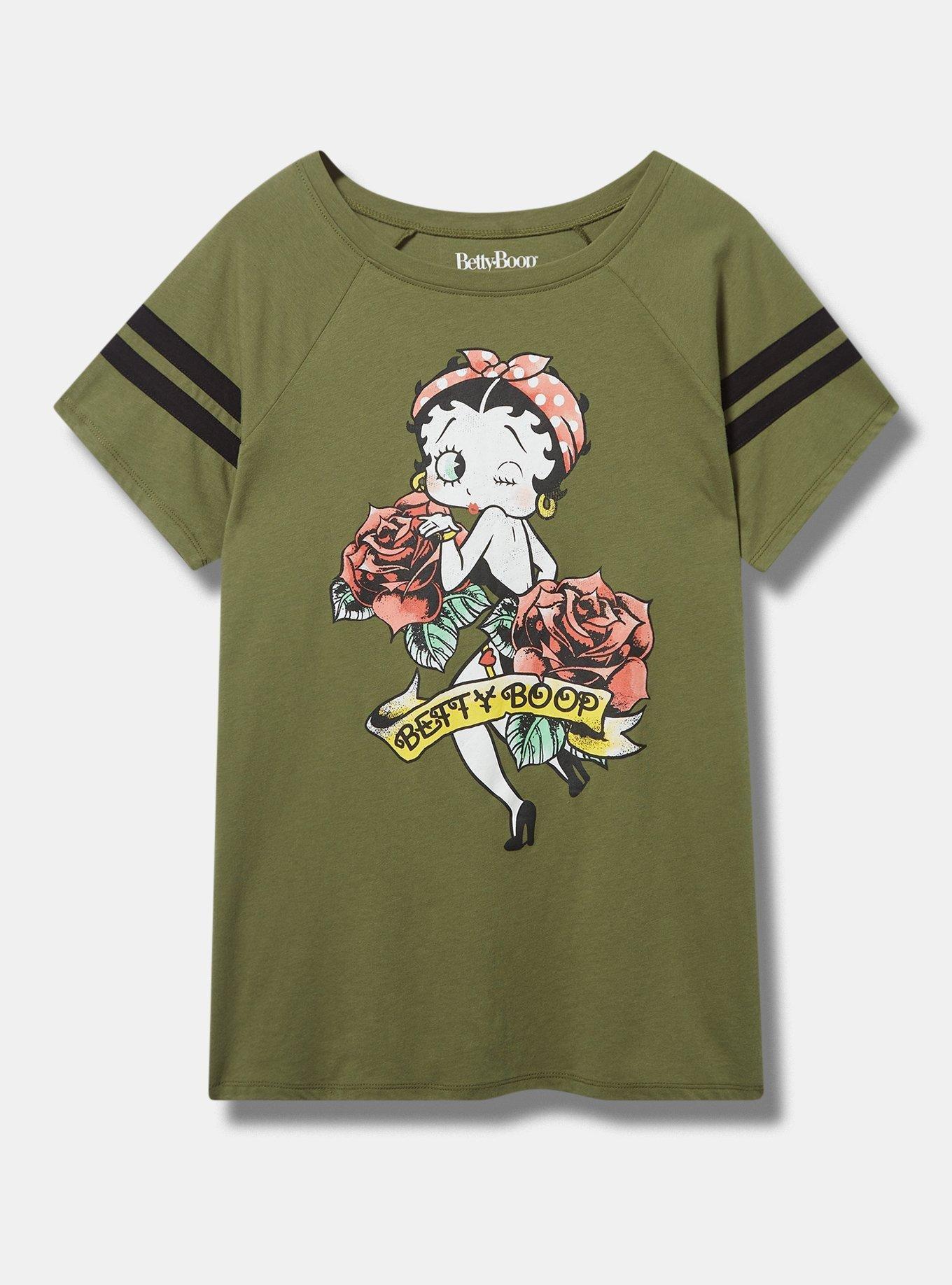 Betty Boop Classic Fit Cotton Boatneck Varsity Tee