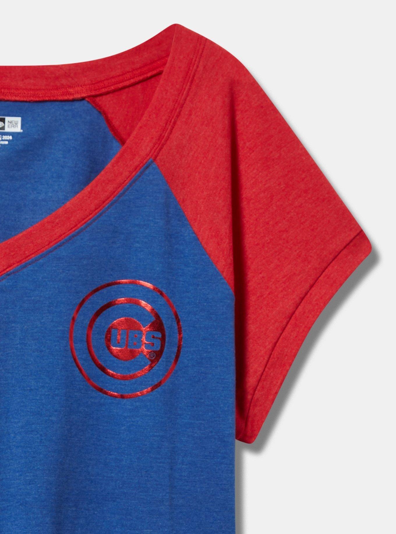 MLB Chicago Cubs Classic Fit Cotton Raglan V-Neck