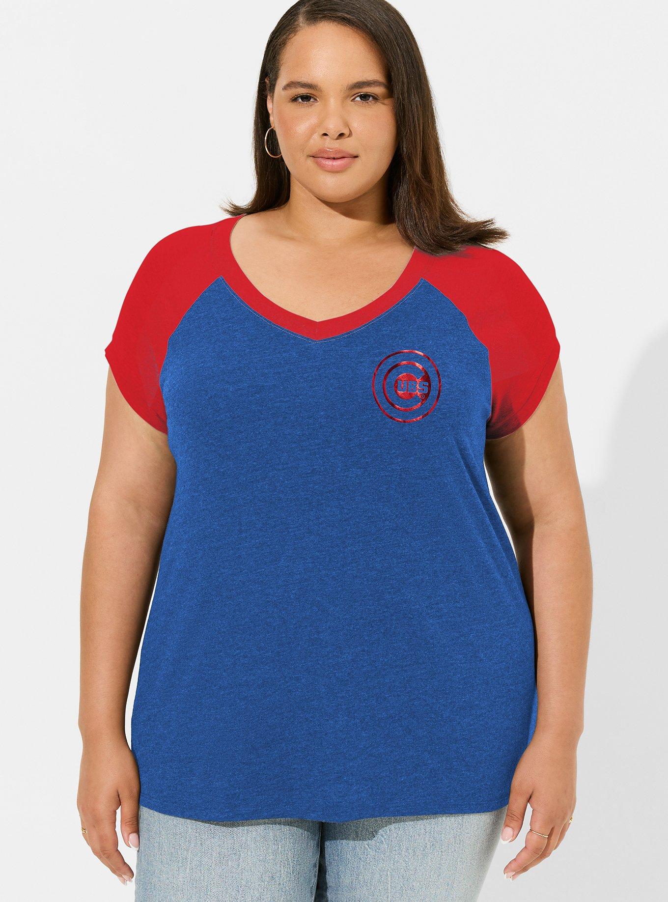 MLB Chicago Cubs Classic Fit Cotton Raglan V-Neck