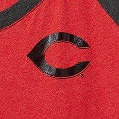 MLB Cincinnati Reds Classic Fit Cotton Raglan V-Neck Tee, RED, swatch