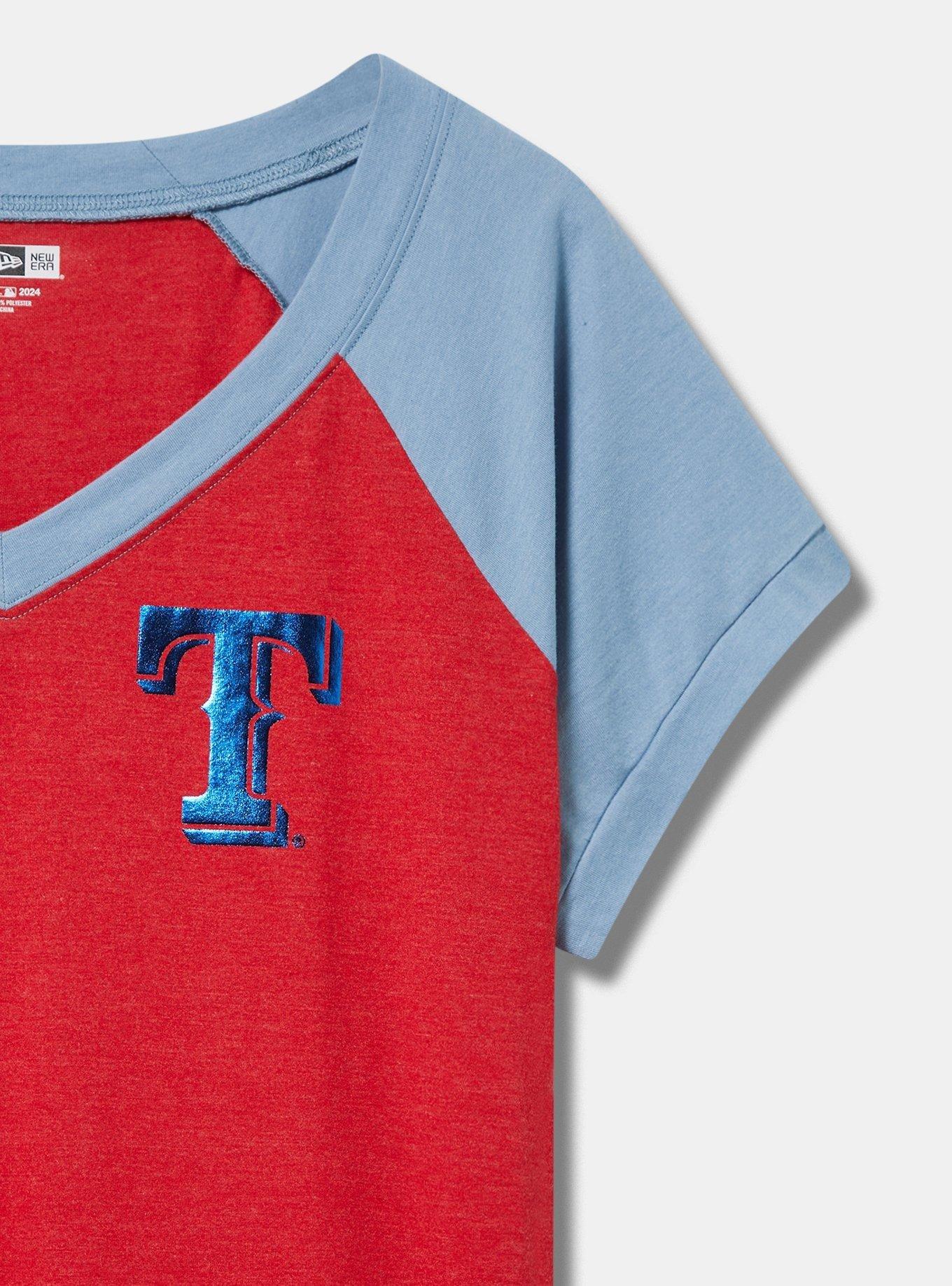 MLB Texas Rangers Classic Fit Cotton Raglan V-Neck