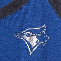 Plus Size MLB Toronto Blue Jays Classic Fit Raglan V-Neck, BLUE, swatch