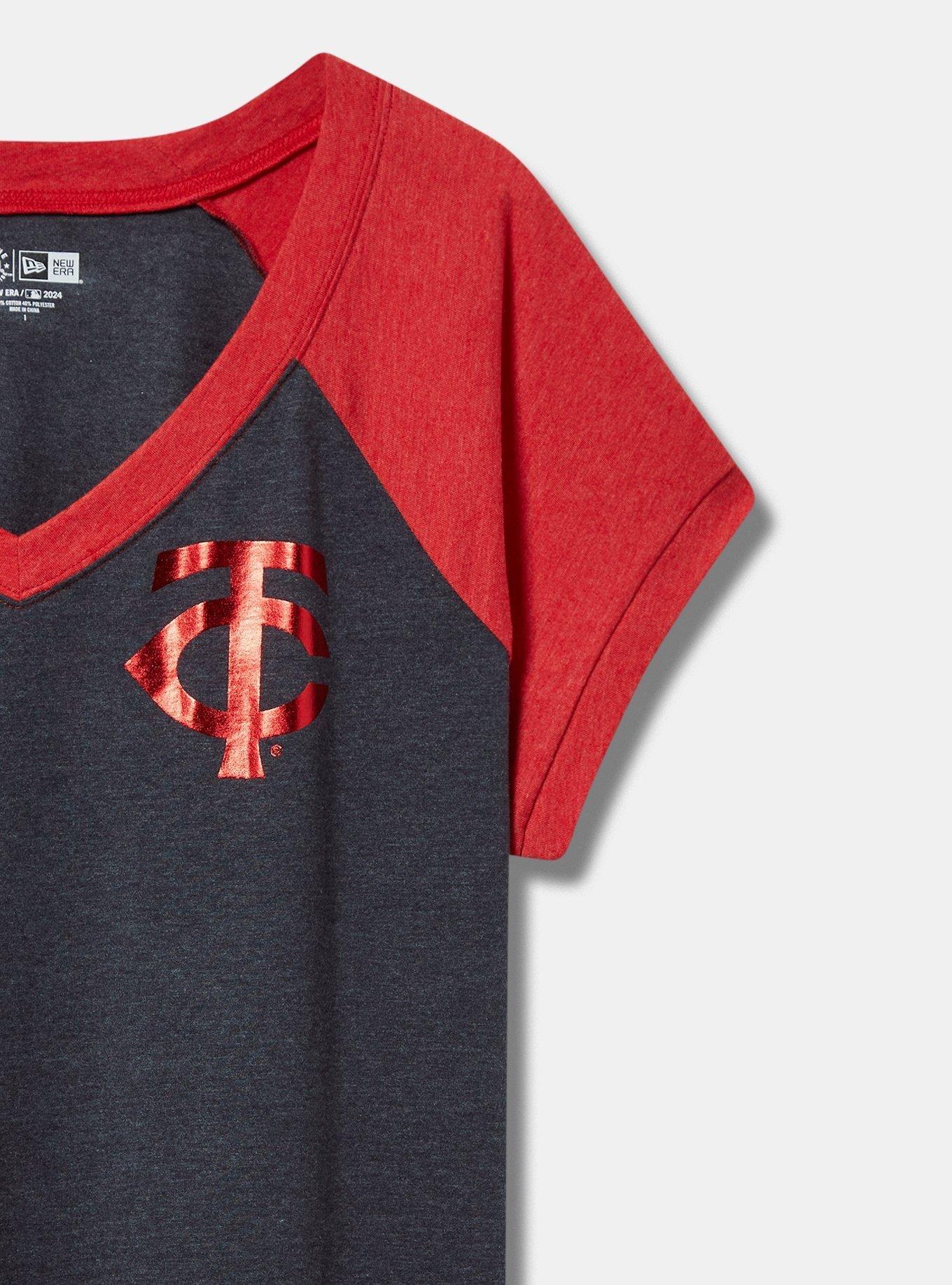 MLB Minnesota Twins Classic Fit Cotton Raglan V-Neck