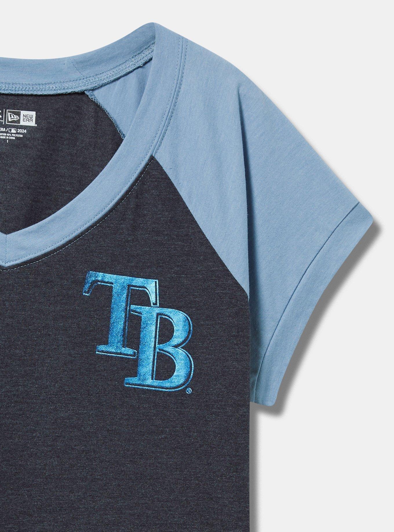 MLB Tampa Bay Rays Classic Fit Cotton Raglan V-Neck