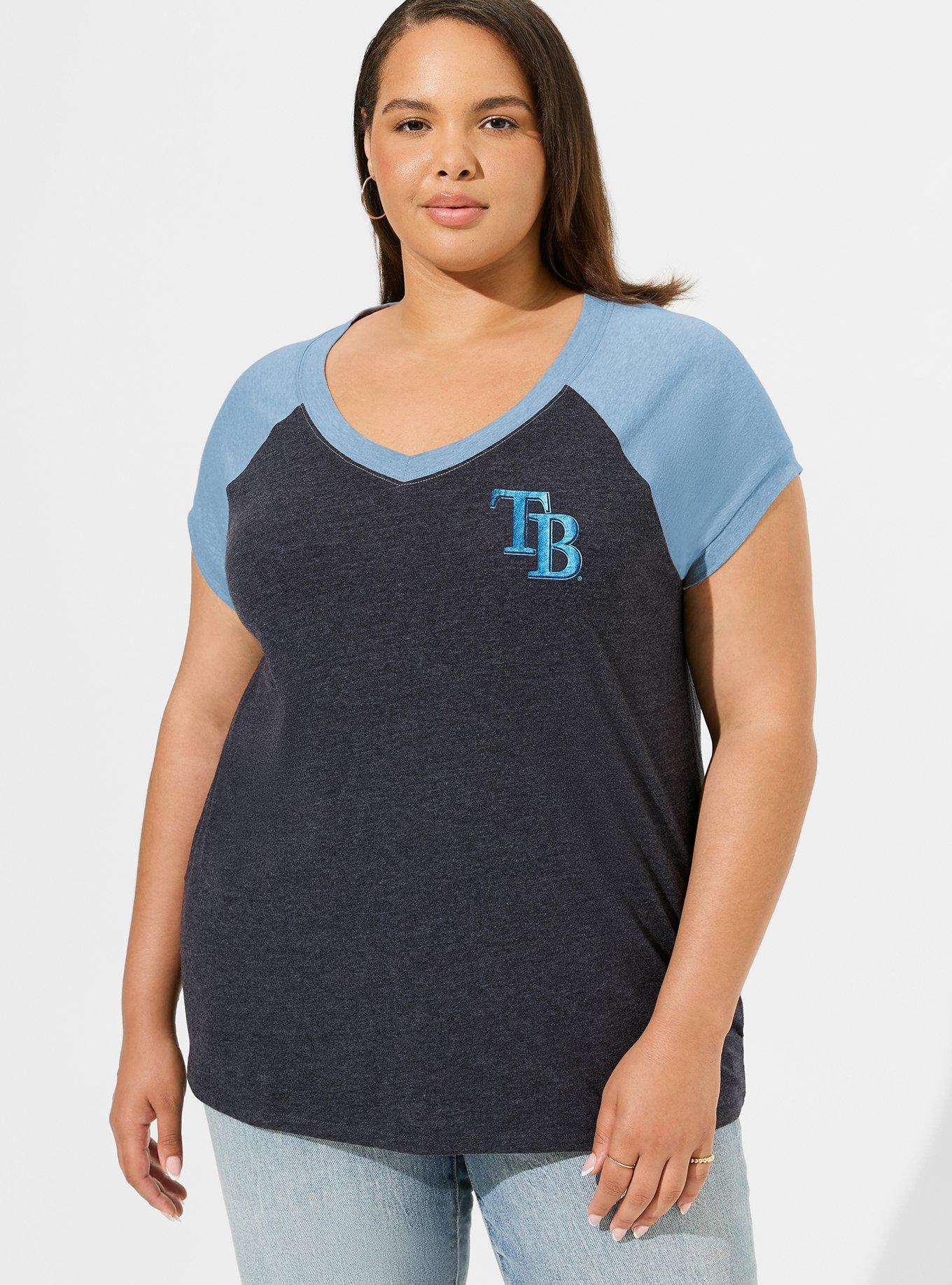 MLB Tampa Bay Rays Classic Fit Cotton Raglan V-Neck