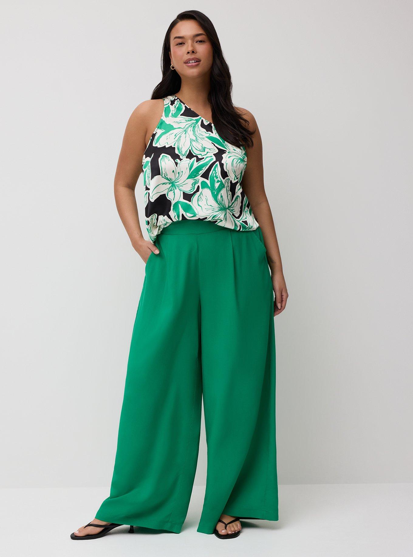 High-Rise Pull-On Challis Wide-Leg Pant, JELLY BEAN, hi-res