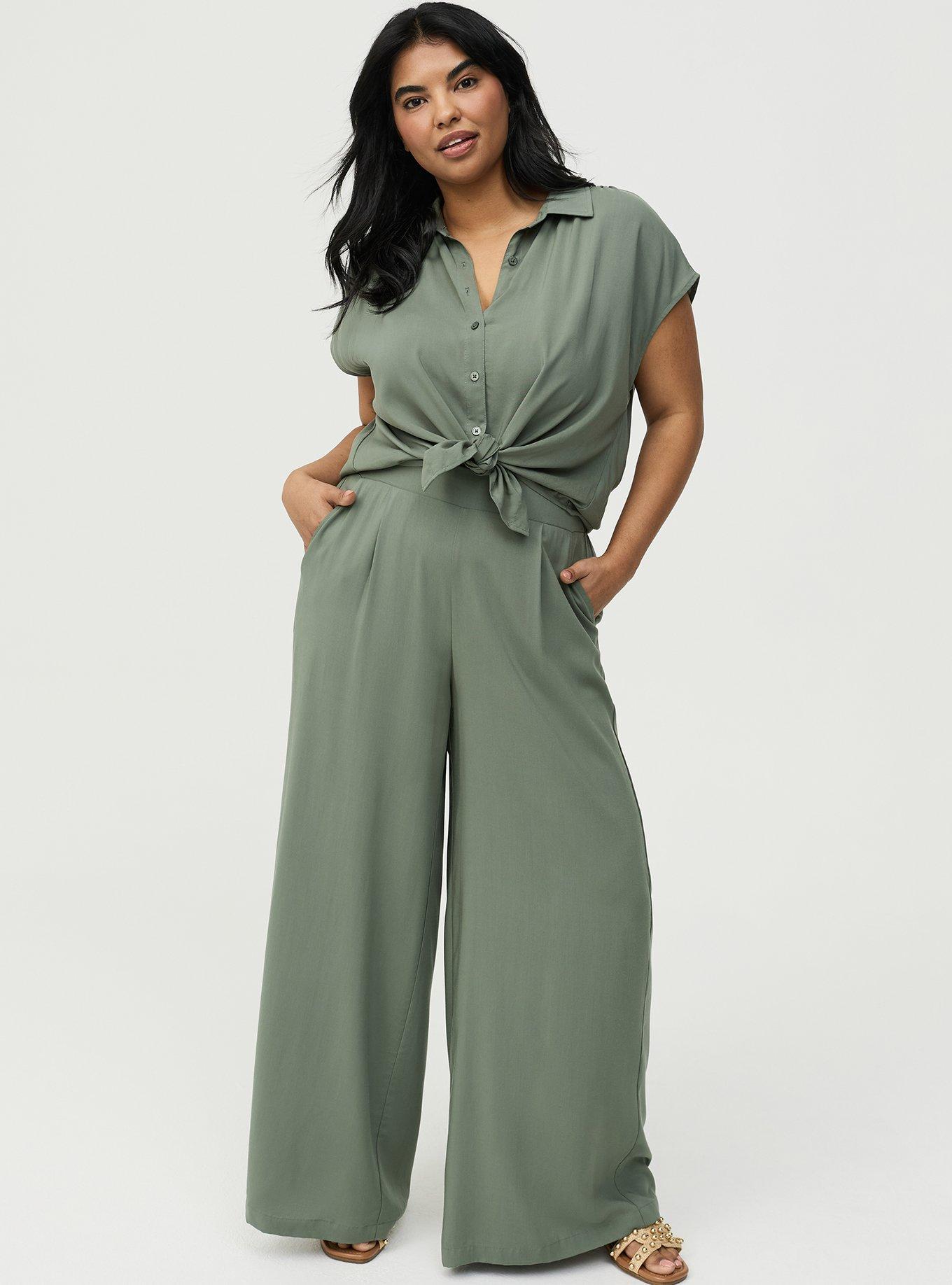 High-Rise Pull-On Wide-Leg Pant, AGAVE GREEN, hi-res