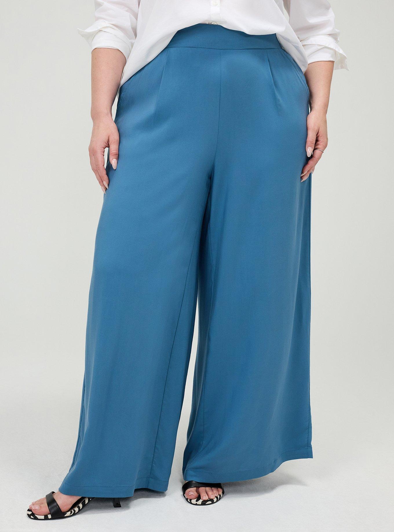 High-Rise Pull-On Wide-Leg Pant, STELLAR BLUE, alternate
