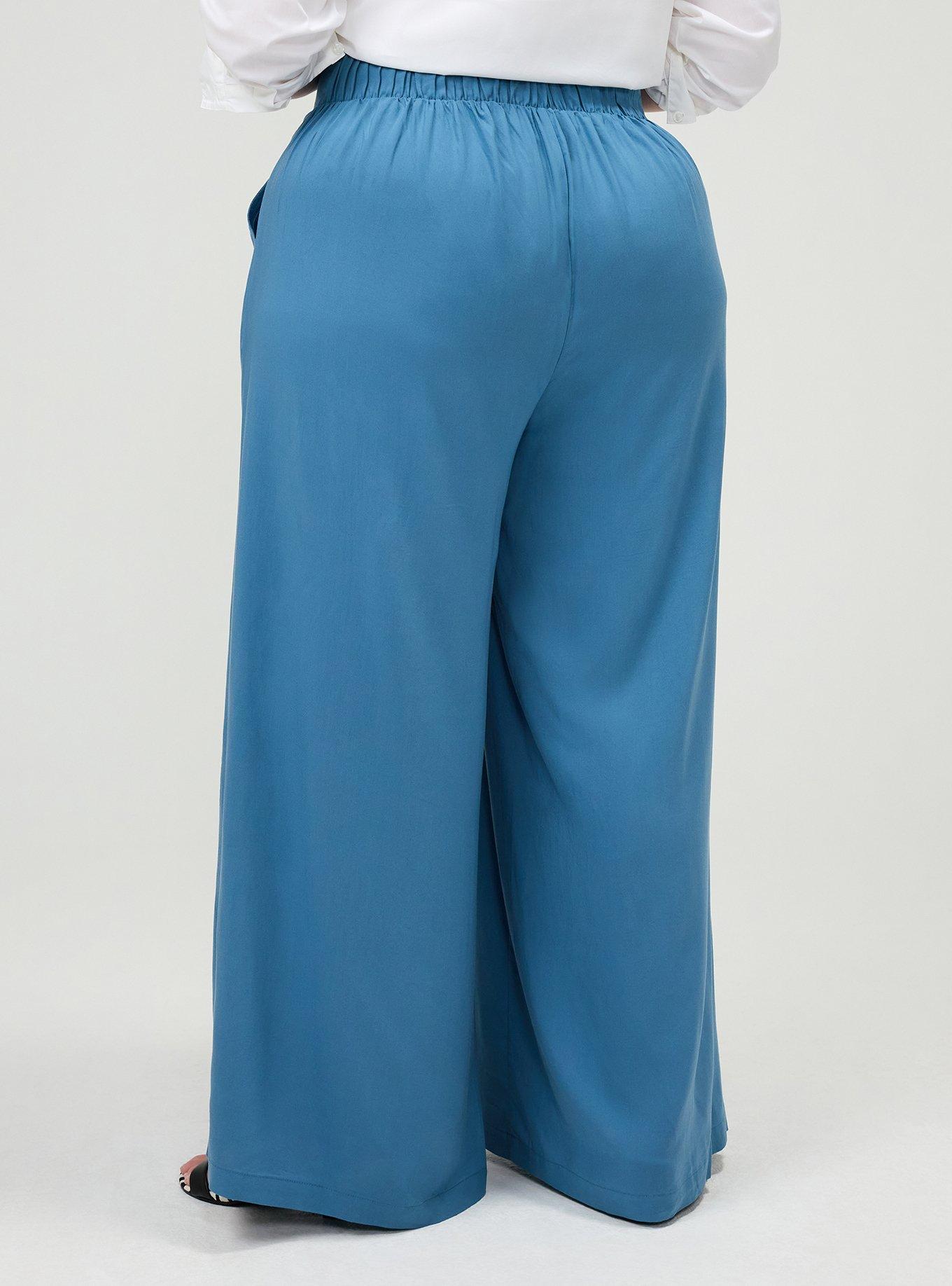 High-Rise Pull-On Wide-Leg Pant, STELLAR BLUE, alternate