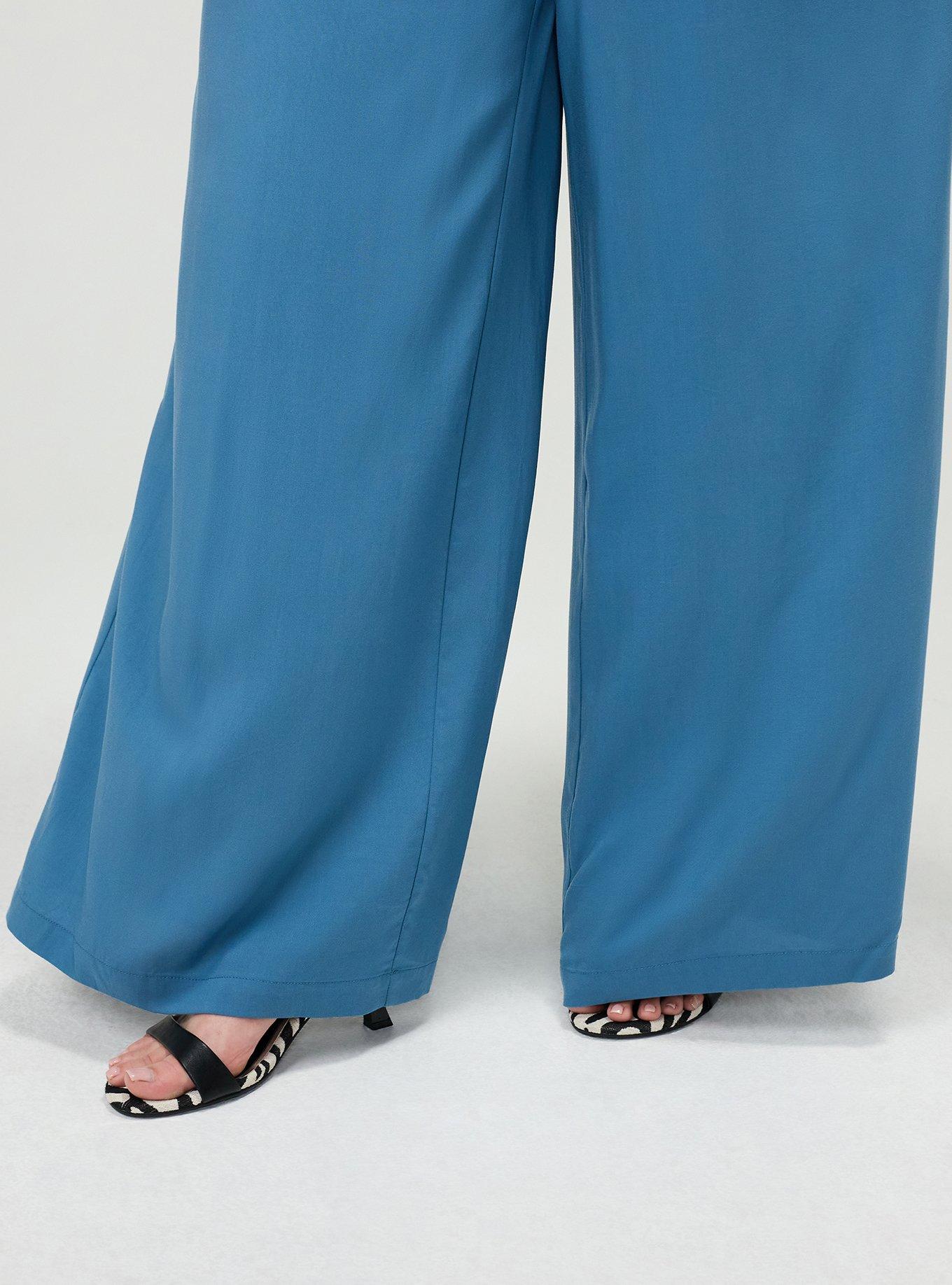 High-Rise Pull-On Wide-Leg Pant, STELLAR BLUE, alternate