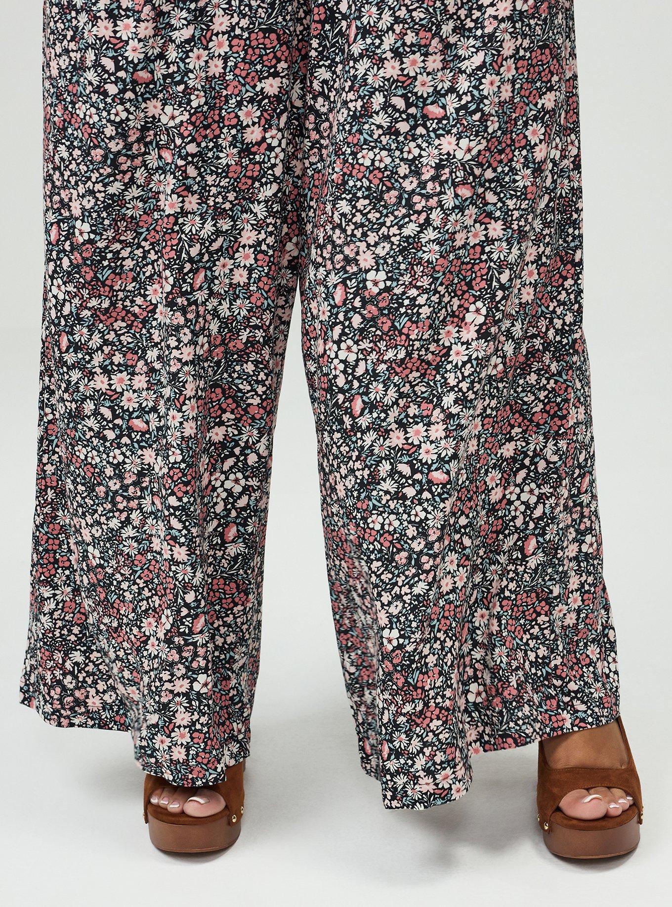 High-Rise Pull-On Wide-Leg Pant, HARVEST DITSY FLORAL BLACK, alternate
