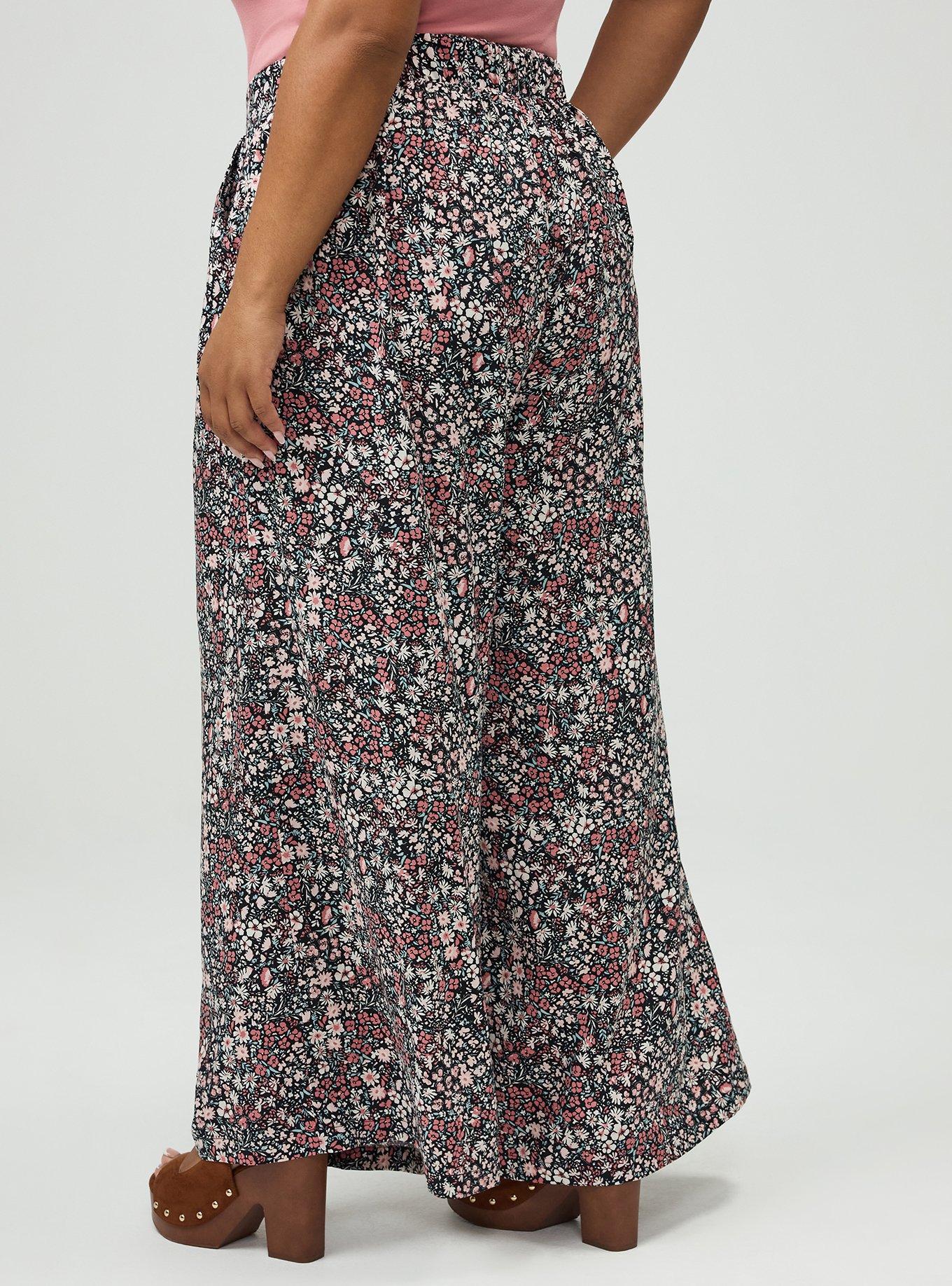 High-Rise Pull-On Wide-Leg Pant, HARVEST DITSY FLORAL BLACK, alternate