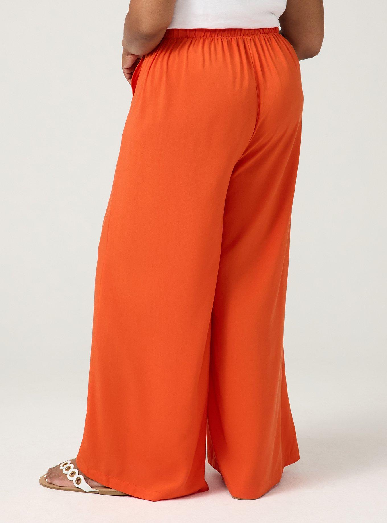 High-Rise Pull-On Challis Wide Leg Pant, PUREED PUMPKIN, alternate