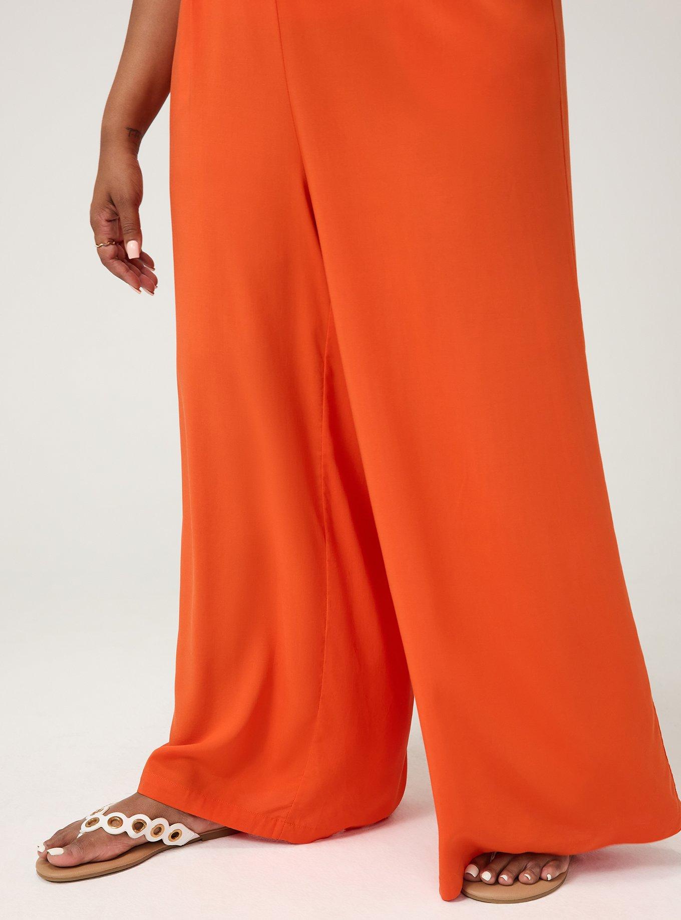 High-Rise Pull-On Challis Wide Leg Pant, PUREED PUMPKIN, alternate