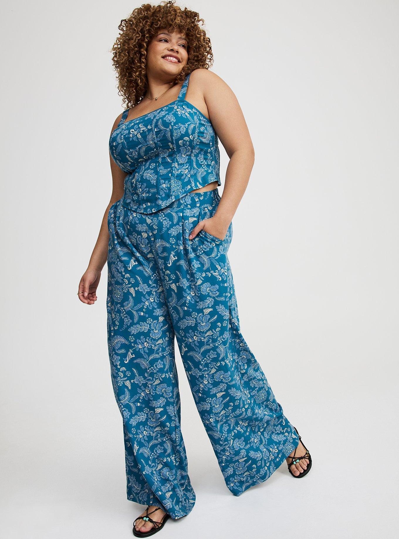Satin Women's Flowing Dress Pants Plus Size High-Rise Pull-On Wide-Leg Pant  Torrid