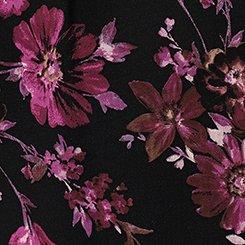 High Rise Pull On Wide Leg Pant, WHIMSICAL DAISY FLORAL BLACK, swatch