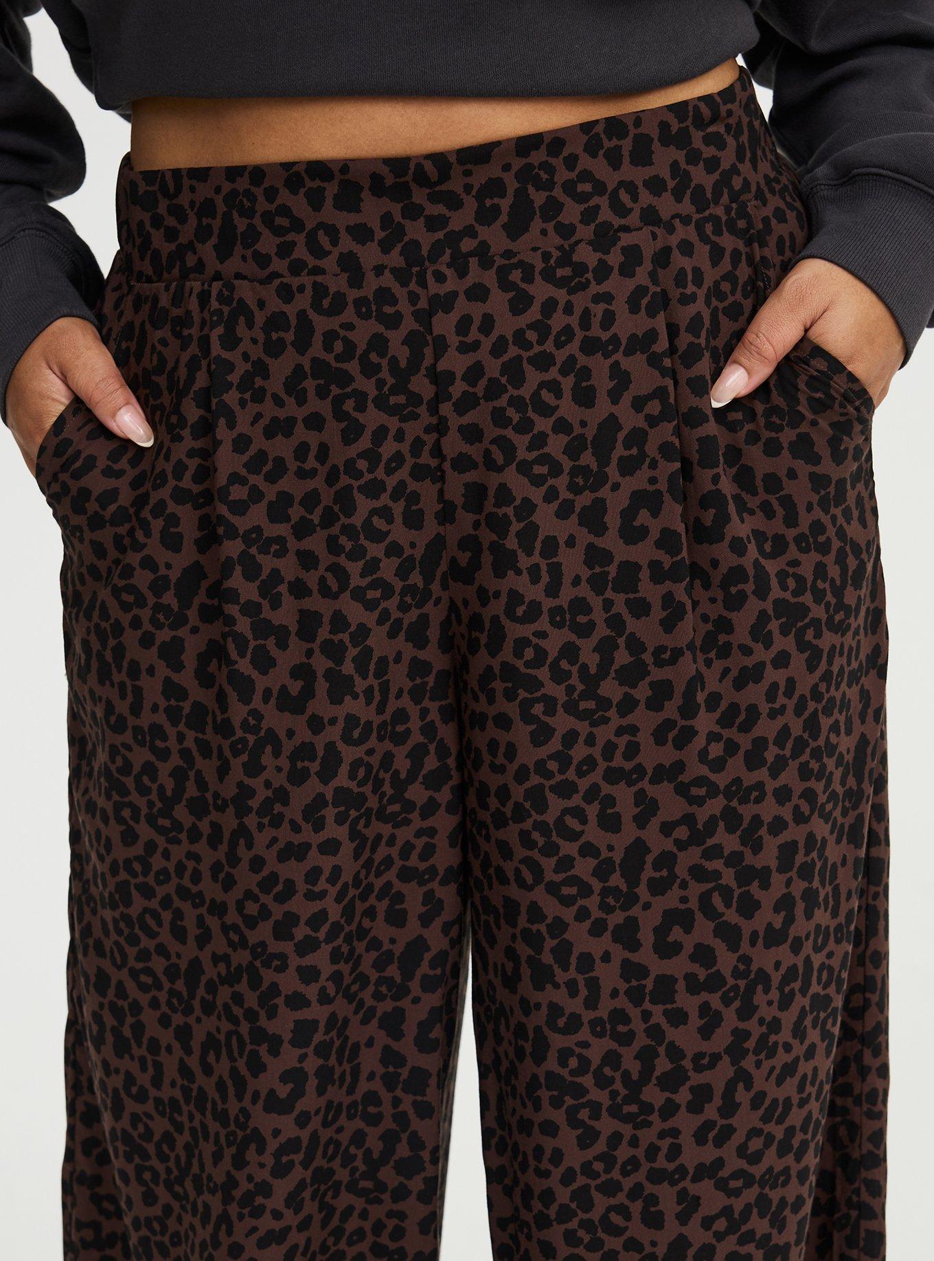 High-Rise Pull-On Challis Wide-Leg Pant, REAL DEAL LEO BROWN, alternate