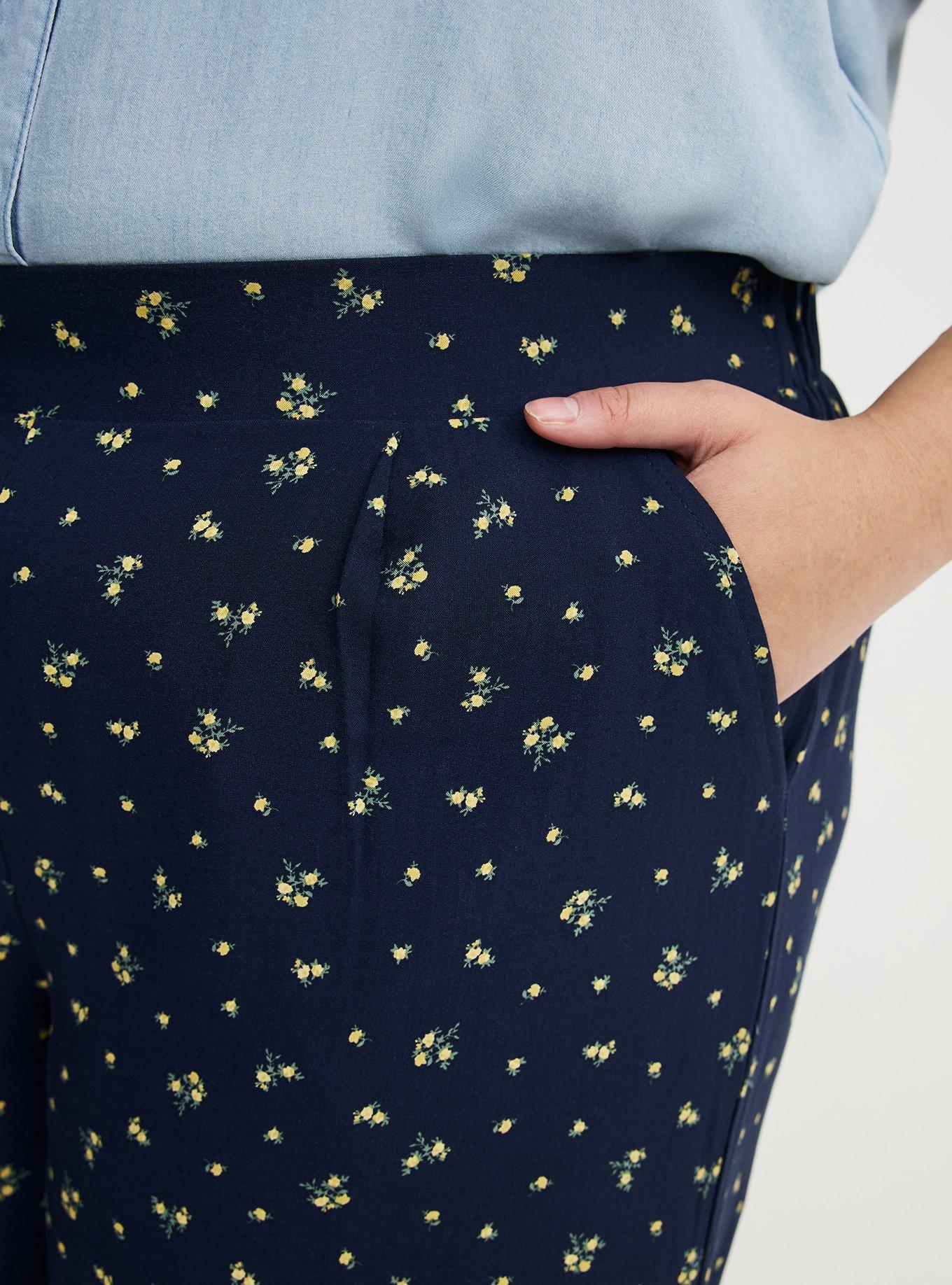 High-Rise Pull-On Challis Wide-Leg Pant, MISTY DITSY FLORAL NAVY, alternate