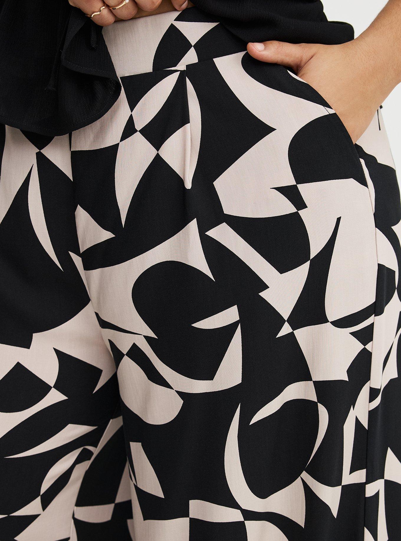 High-Rise Pull-On Challis Wide-Leg Pant, CALI GEO TAN, alternate