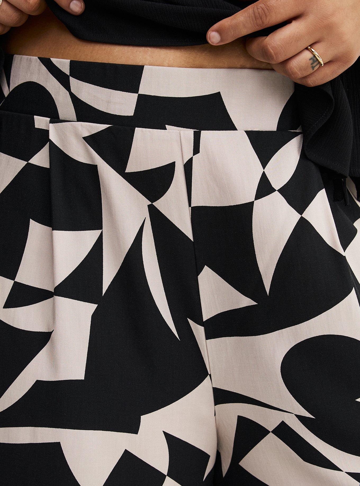 High-Rise Pull-On Challis Wide-Leg Pant, CALI GEO TAN, alternate