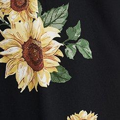 High-Rise Pull-On Wide-Leg Pant, CLASSIC SUNFLOWERS FLORAL BLACK, swatch