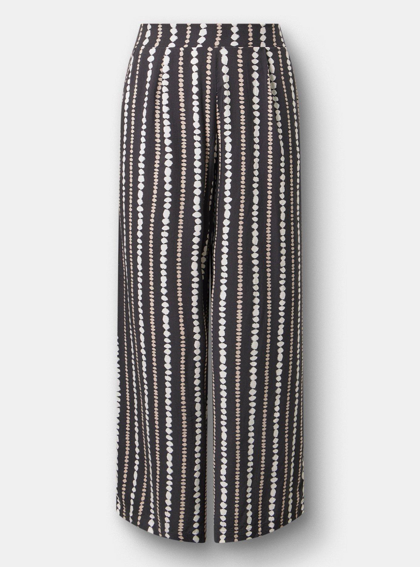 High-Rise Pull-On Challis Wide-Leg Pant, INKBLOT STRIPE BLACK, hi-res