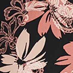 High-Rise Pull-On Challis Wide-Leg Pant, BACKLIGHT PAISLEY FLORAL BLACK, swatch