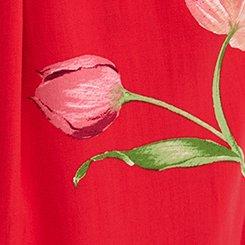 High-Rise Pull-On Challis Wide-Leg Pant, SALMA FLORAL RED, swatch