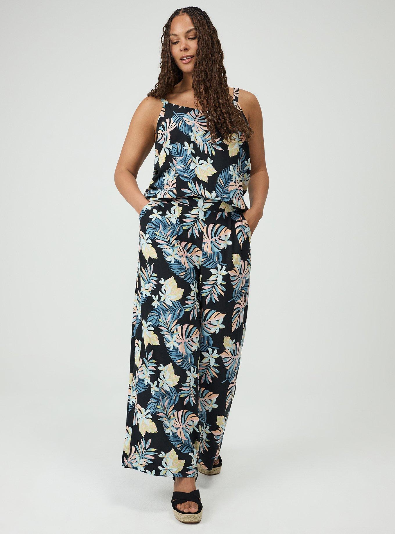 High-Rise Pull-On Wide-Leg Pant, LUSH TROPICAL MULTI, hi-res