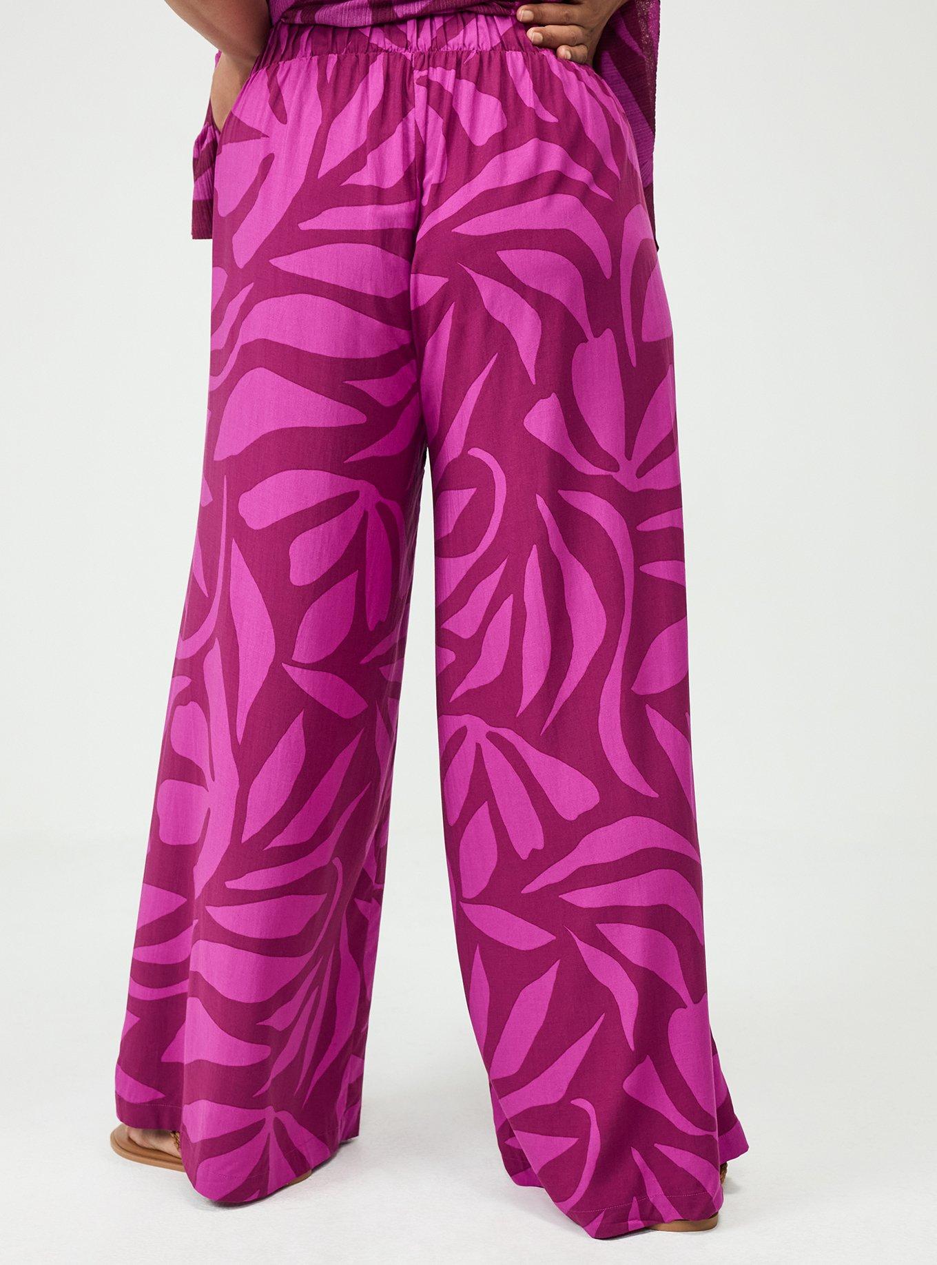 High-Rise Pull-On Wide-Leg Pant, JOLLY GEO PURPLE, alternate
